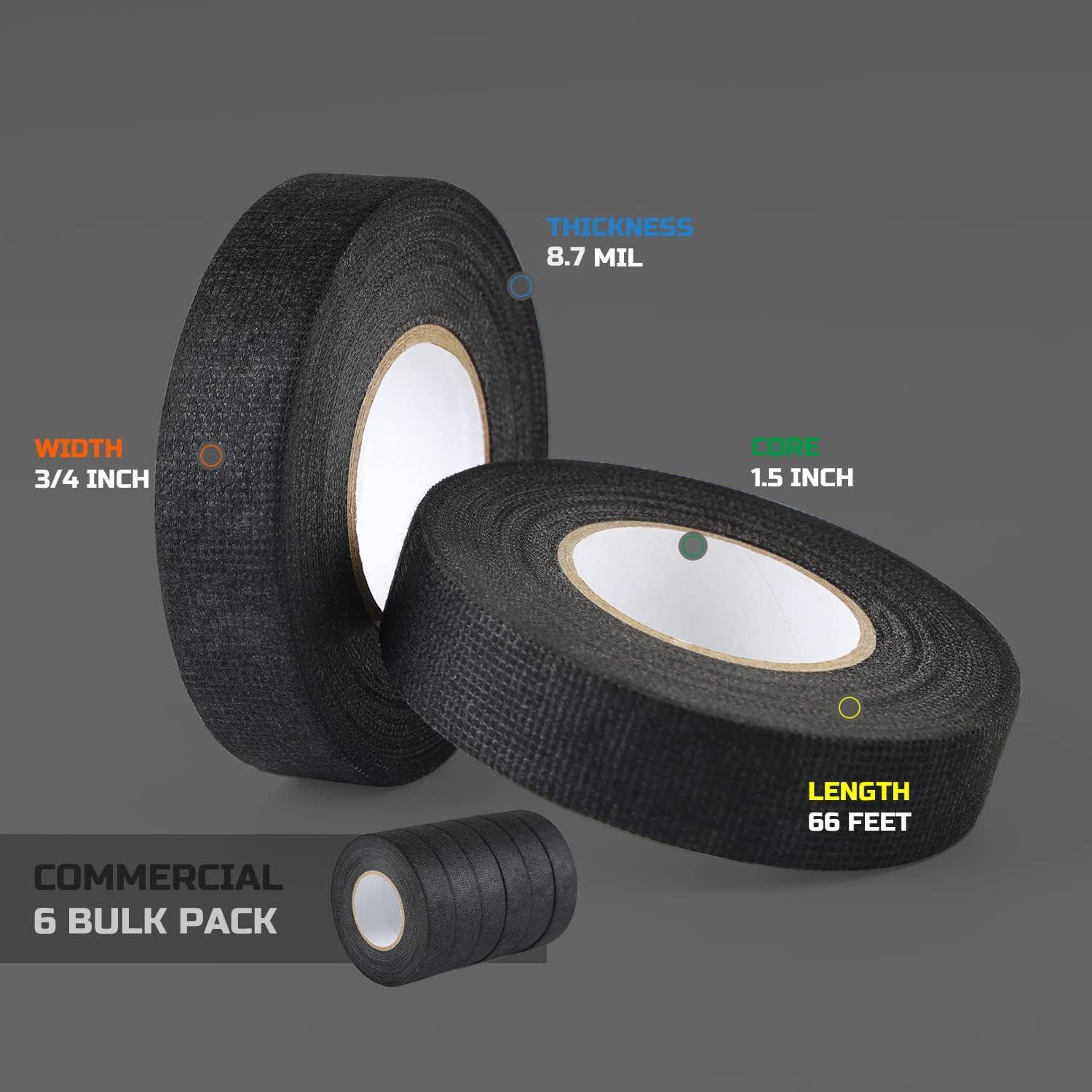 imageLichamp 6Pack Fleece Cloth Electrical Tape Automotive 34 in x 66ft x Thick 87 mil No Residue Fabric Wire Harness Tape High Temp Wiring Loom Tape B306