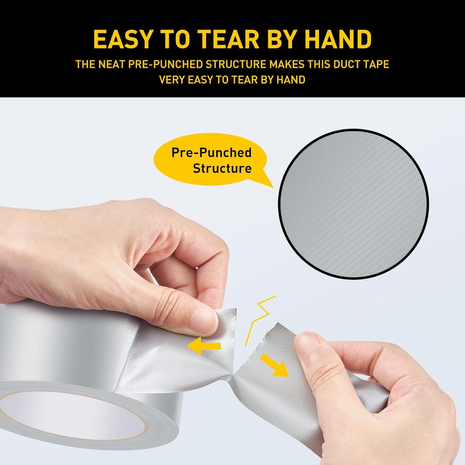 imageLichamp 6Pack Silver Duct Tape Heavy Duty Waterproof Transparent Duct Tape No Residue 2 Inches x 25 Yards A206GY