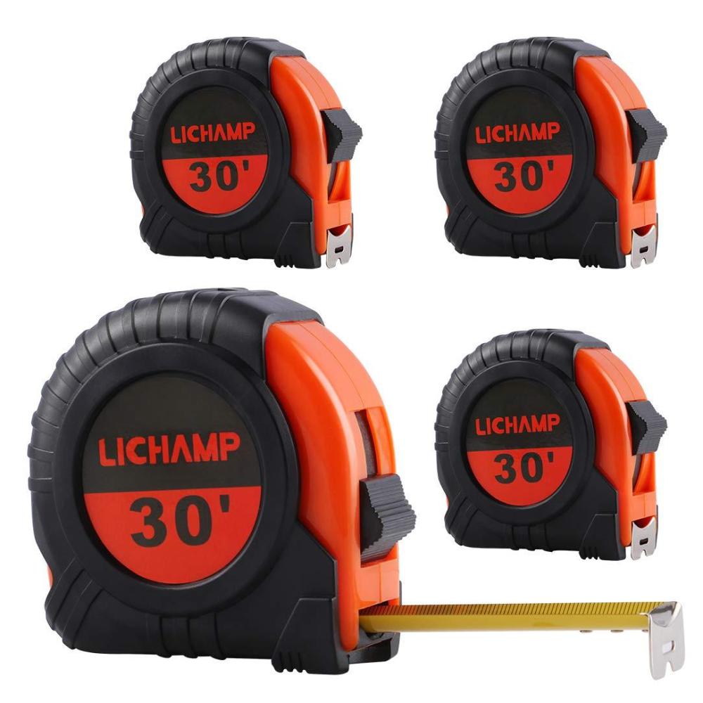 imageLICHAMP Tape Measure 30Foot 4 Pack Bulk Easy Read Measuring Tape Retractable MetricFractional Measurement Tapes 295FT9M by 1Inch
