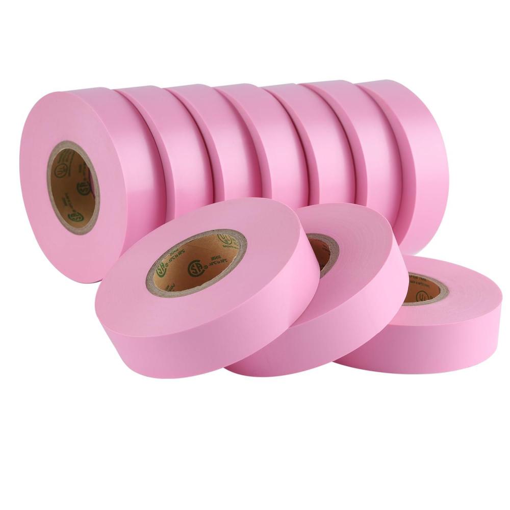 imageLichamp 10Pack Pink Electrical Tape Waterproof 34 in x 66ft Industrial Grade ULCSA Listed High Temp Electrical Tape Pink Electric Super Vinyl