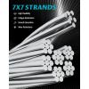 Lichamp 250FT 1/8″ Stainless Steel Wire Rope Cable, Aircraft 316 SS Braided Steel Wire Thin Metal Cable Hardware for Deck Railing Handrail Safety System, SSC250