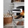 Lichamp Fireplace Tools Set, 5-Pieces Indoor Outdoor Sturdy Fire Place Poker Sets with Modern Handle, FTS15BK