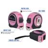 Lichamp Pink Tape Measure 25 Feet, Measuring Tape 1 Pack 25ft x 1in with 1/8 Fractions