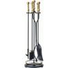 Lichamp Fireplace Tools Set, 5-Pieces Indoor Outdoor Sturdy Fire Place Poker Sets with Retro Gold Handle, FTS45GD