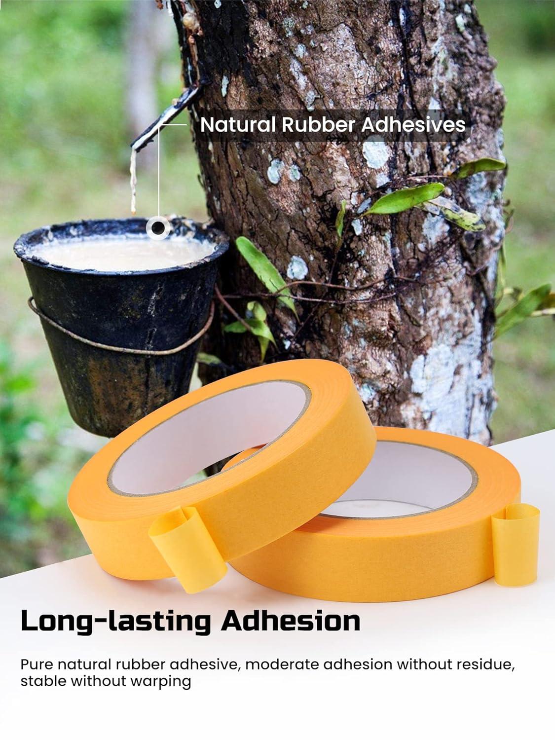 imageLichamp 10 Bulk Pack 1 Inch Yellow Painters Tape Orange Masking Tape 095 inch x 55 Yard x 10 roll 1010YNTotal 550 Yards