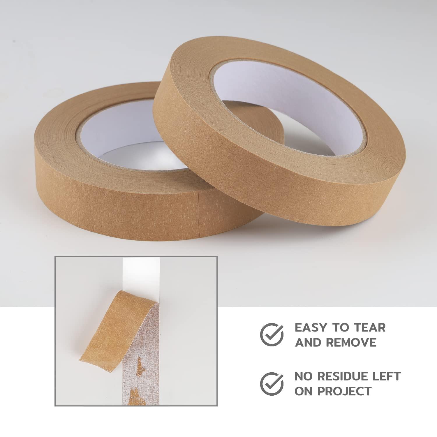 imageLichamp 10 Pack Brown Painters Tape 1 inch Medium Adhesive Brown Masking Tape Bulk Multi Pack 1 inch x 55 Yards x 10 Rolls 550 Total Yards