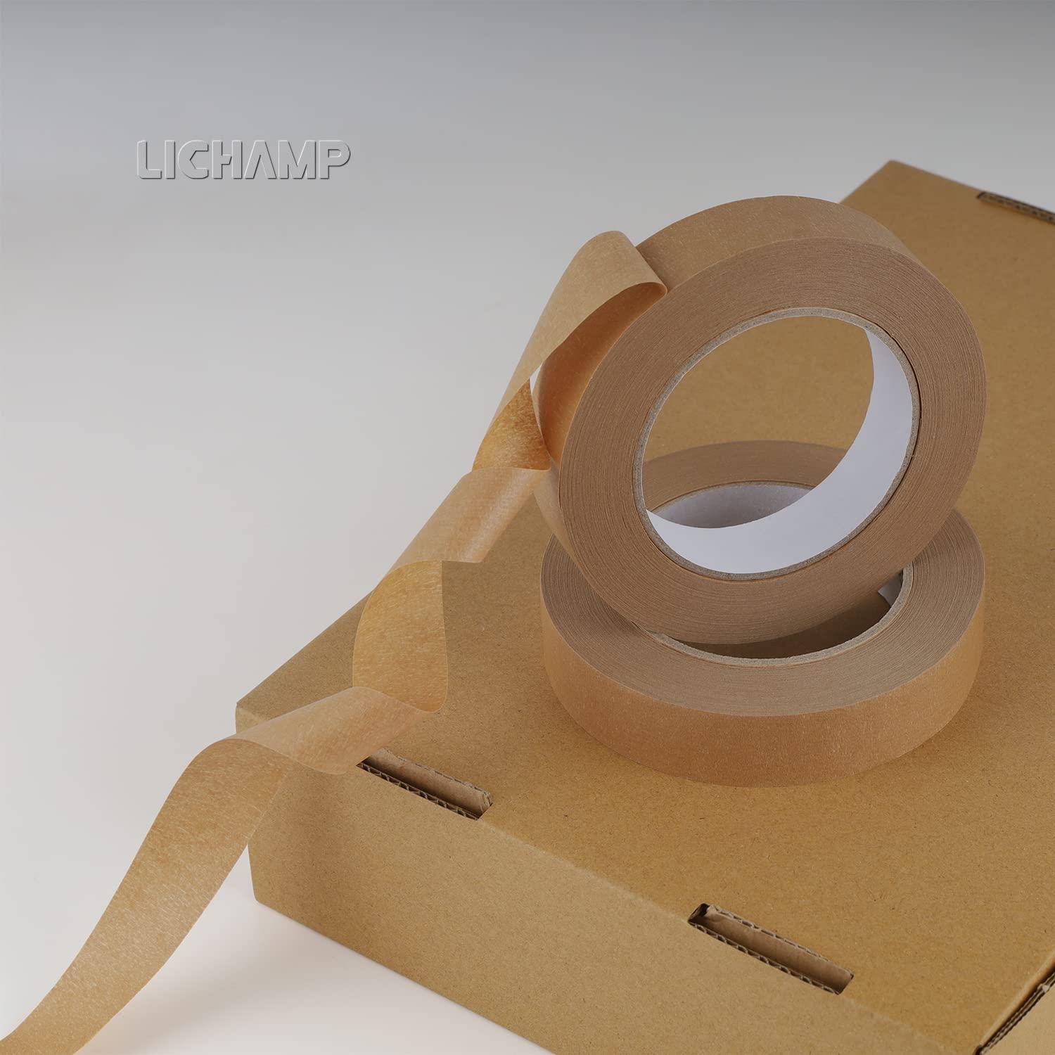 imageLichamp 10 Pack Brown Painters Tape 1 inch Medium Adhesive Brown Masking Tape Bulk Multi Pack 1 inch x 55 Yards x 10 Rolls 550 Total Yards