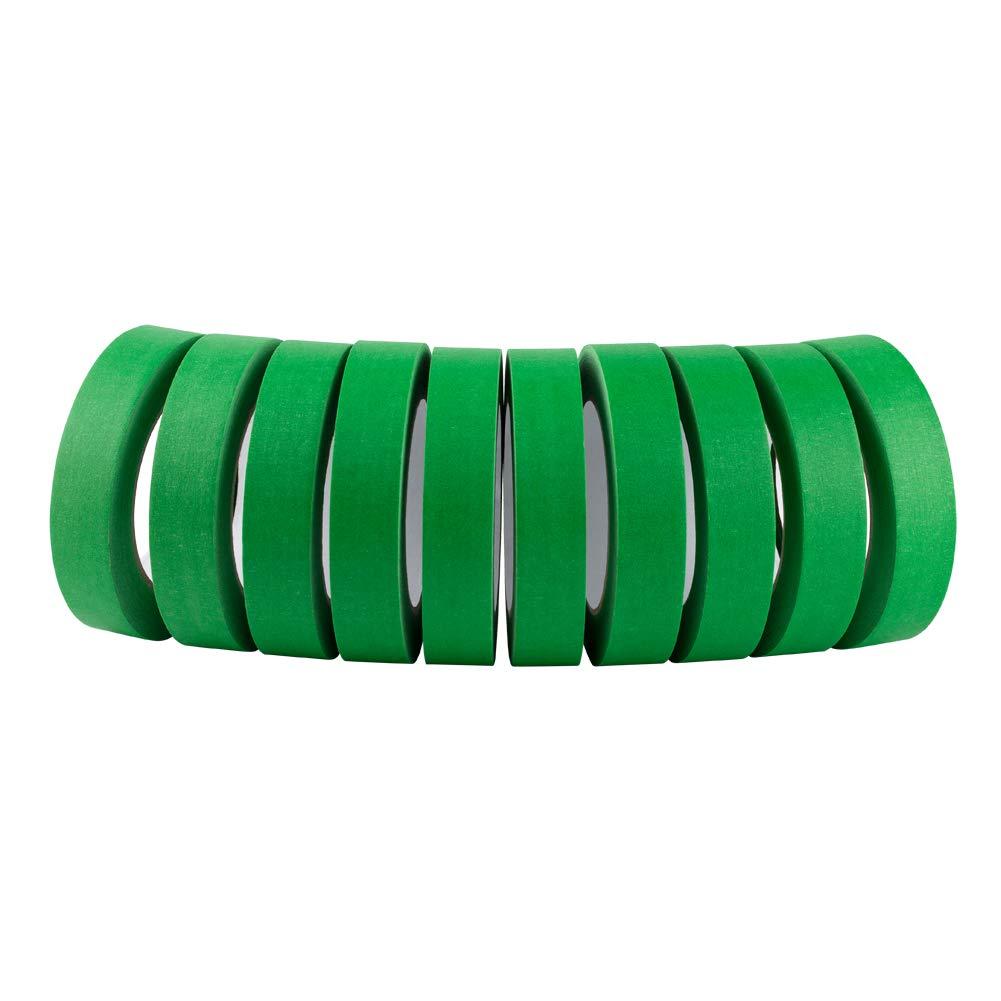 imageLichamp 10 Pack Green Painters Tape 1 inch Medium Adhesive Green Masking Tape Bulk Multi Pack 1 inch x 55 Yards x 10 Rolls 550 Total Yards