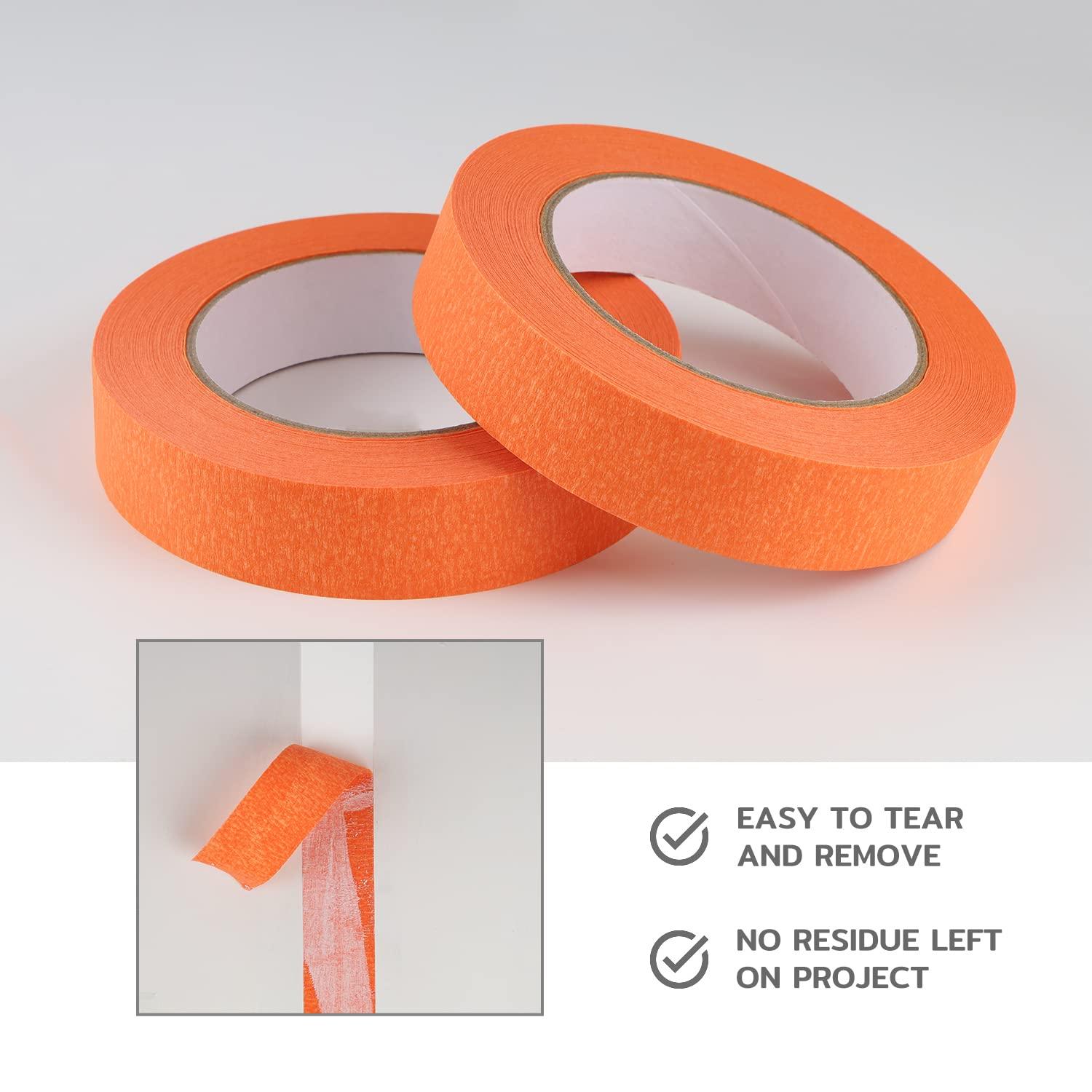 imageLichamp 10 Pack Orange Painters Tape 1 inch Medium Adhesive Orange Masking Tape Bulk Multi Pack 1 inch x 55 Yards x 10 Rolls 550 Total Yards