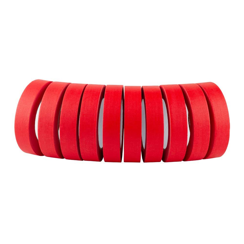 imageLichamp 10 Pack Red Painters Tape 1 inch Medium Adhesive Red Masking Tape Bulk Multi Pack 1 inch x 55 Yards x 10 Rolls 550 Total Yards