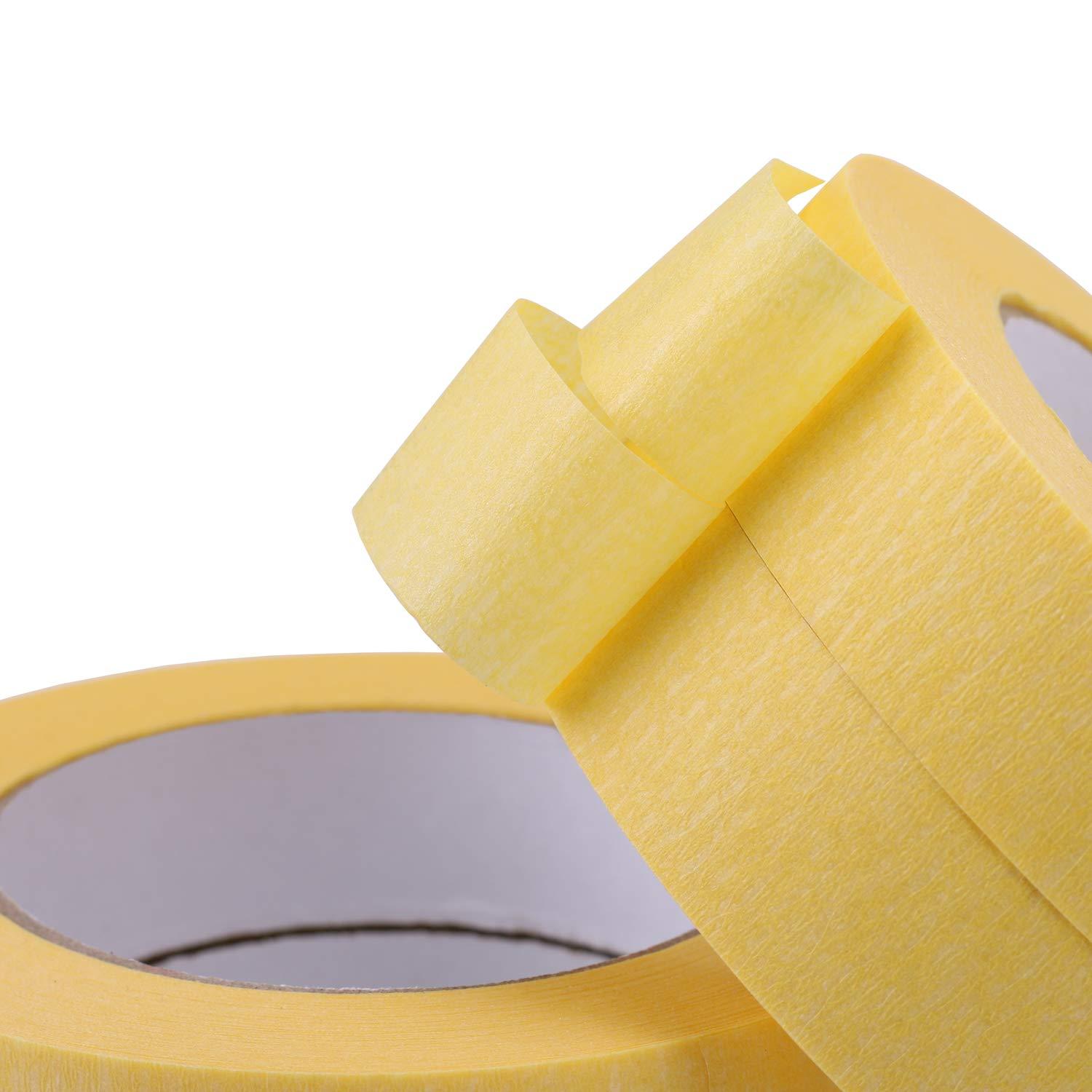imageLichamp 10Pack Automotive Refinish Masking Tape Yellow 25mm x 50m Cars Vehicles Auto Body Paint Tape Automotive Painters Tapes Bulk Set