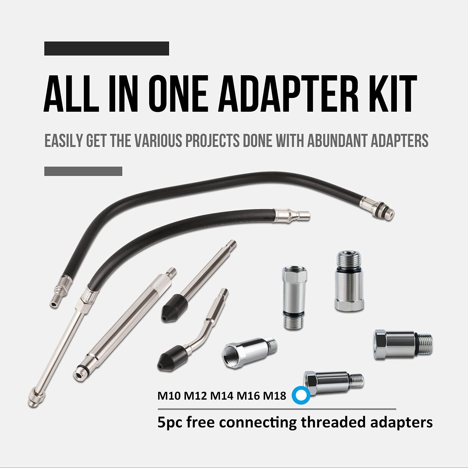 imageLichamp 11pcs Compression Tester Adapter Kit Automotive Engine Cylinder Leak Down Compression Test Motor Pressure Gauge Include Engine Cylinder Stethoscope