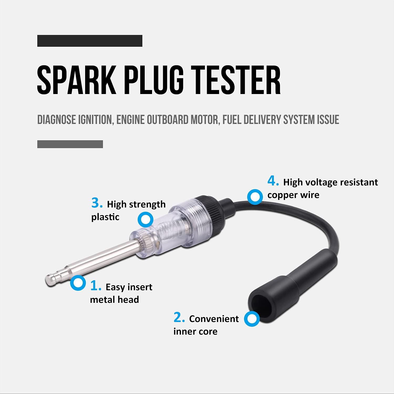 imageLichamp 12pcs Compression Tester Adapter Kit with Spark Tester Automotive Engine Cylinder Leak Down Compression Test Motor Pressure Gauge