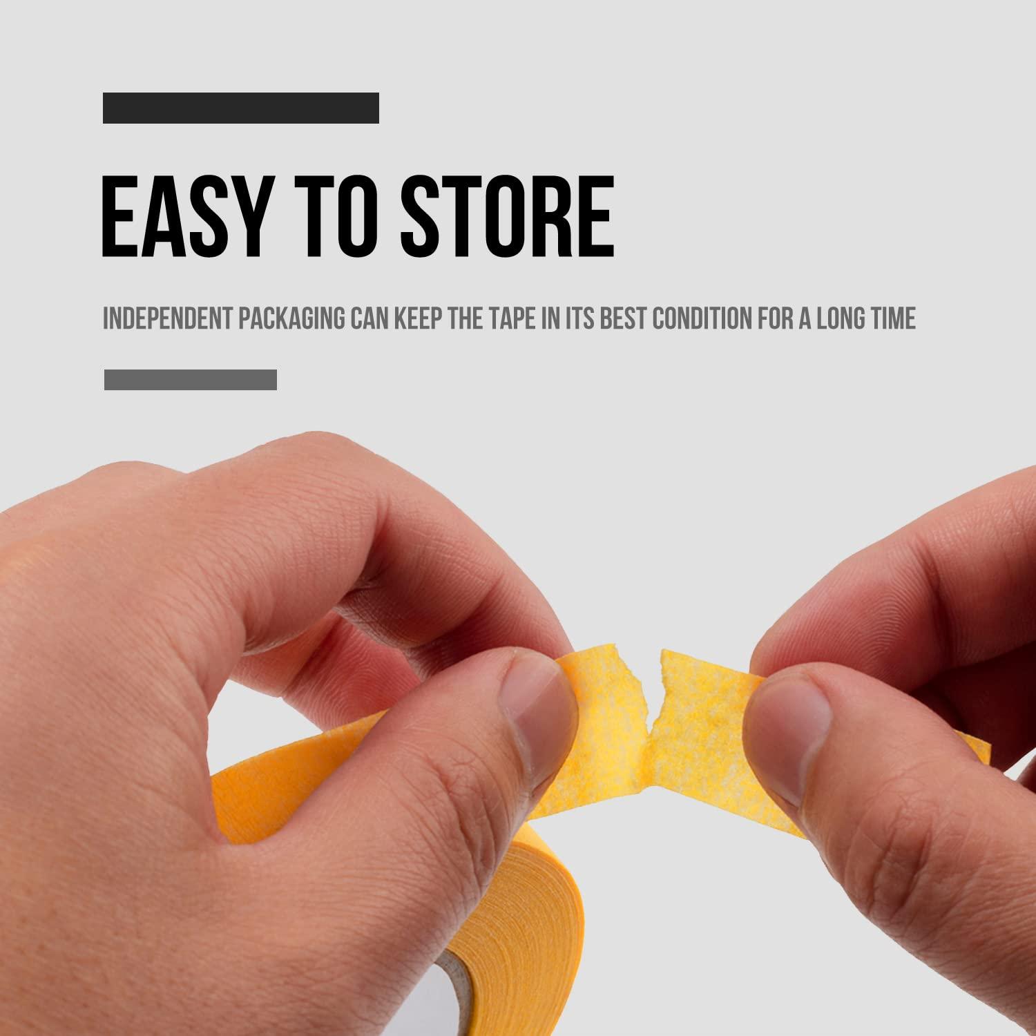 imageLichamp 18mm x 55m Yellow Automotive Masking Tape for Painting Auto Body Masking Tape for Car Detailing Yellow Painters Tapes 07 inch x 60 Yards x 2 Rolls