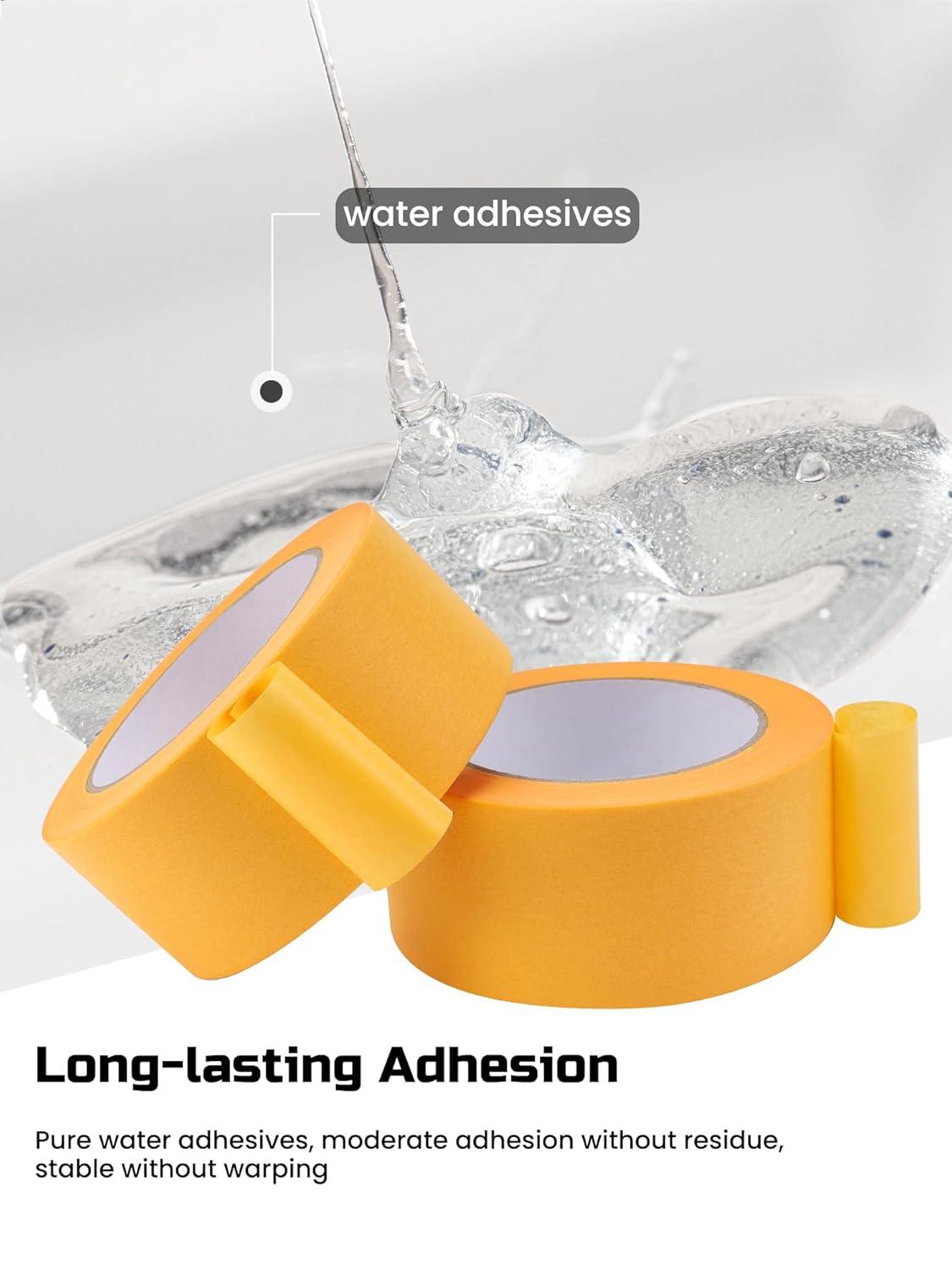 imageLichamp 2 Pack 2 inch Yellow Masking Tape Orange Washi Tape for DIY Crafts ampamp Artist Arts Painting Decoration 19 inch x 55 Yard x 2 roll 0220YLTotal 110 Yards