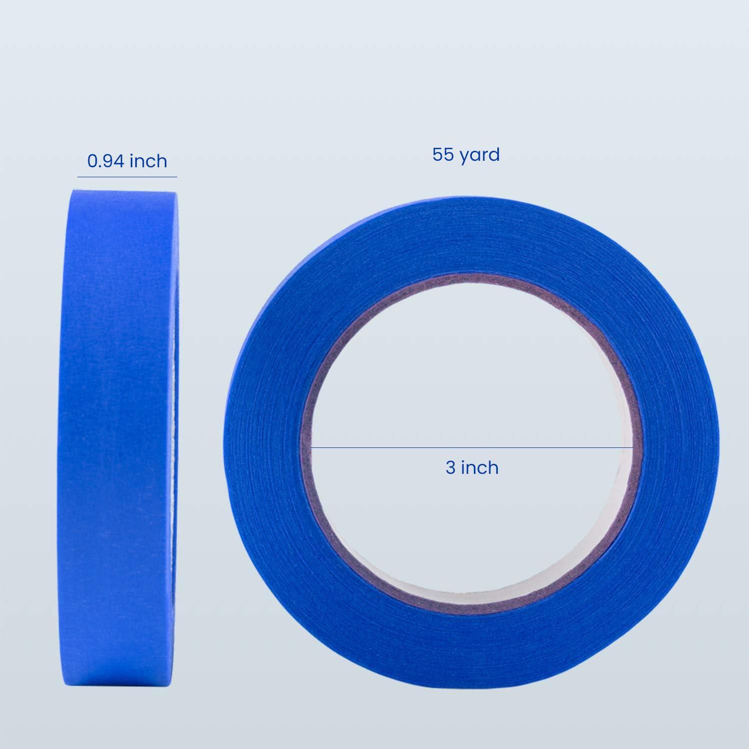 imageLichamp 2 Pack Blue Painters Tape 1 inch Blue Masking Tape 1 inch x 55 Yards x 2 Rolls 110 Total Yards