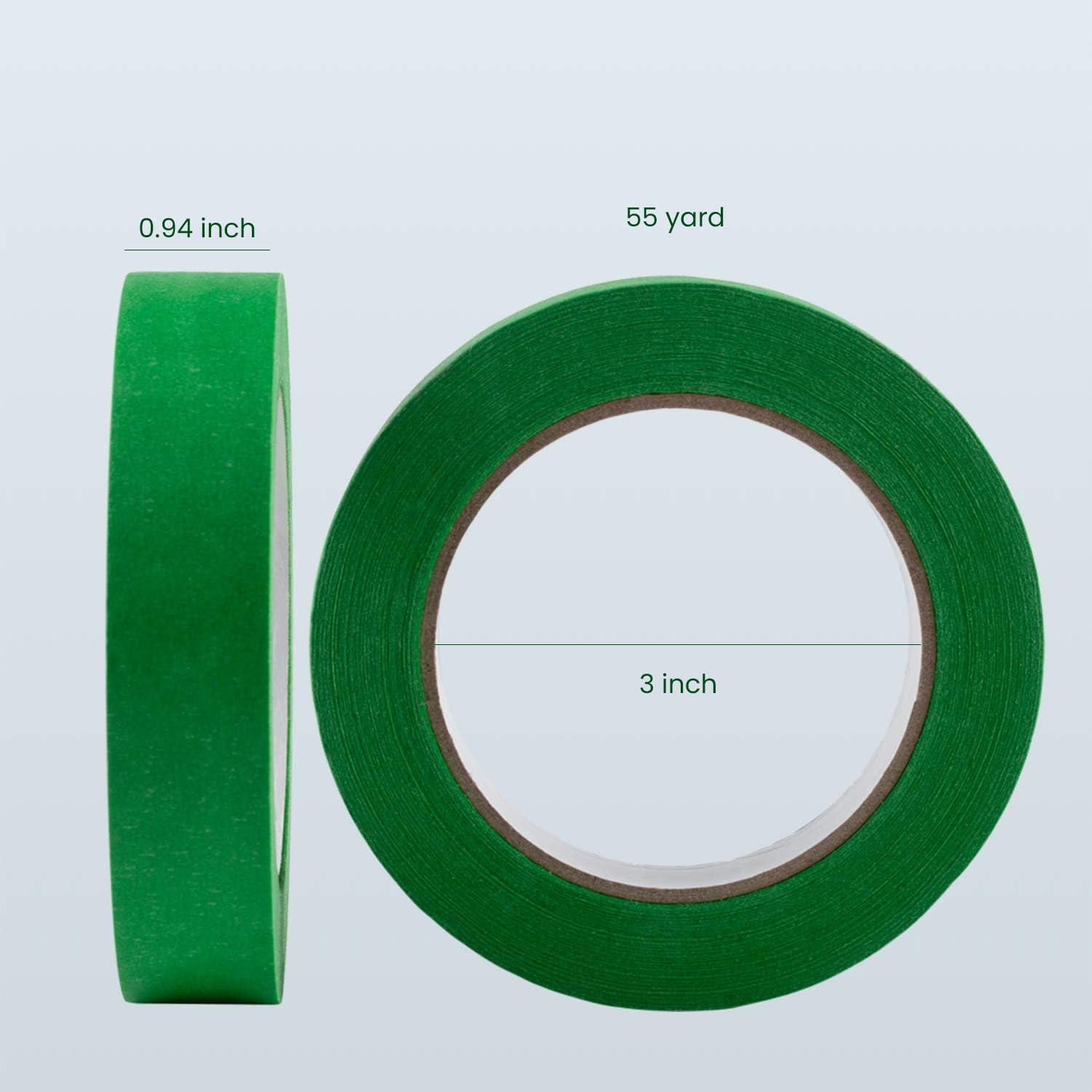 imageLichamp 2 Pack Green Painters Tape 1 inch Green Masking Tape 1 inch x 55 Yards x 2 Rolls 110 Total Yards