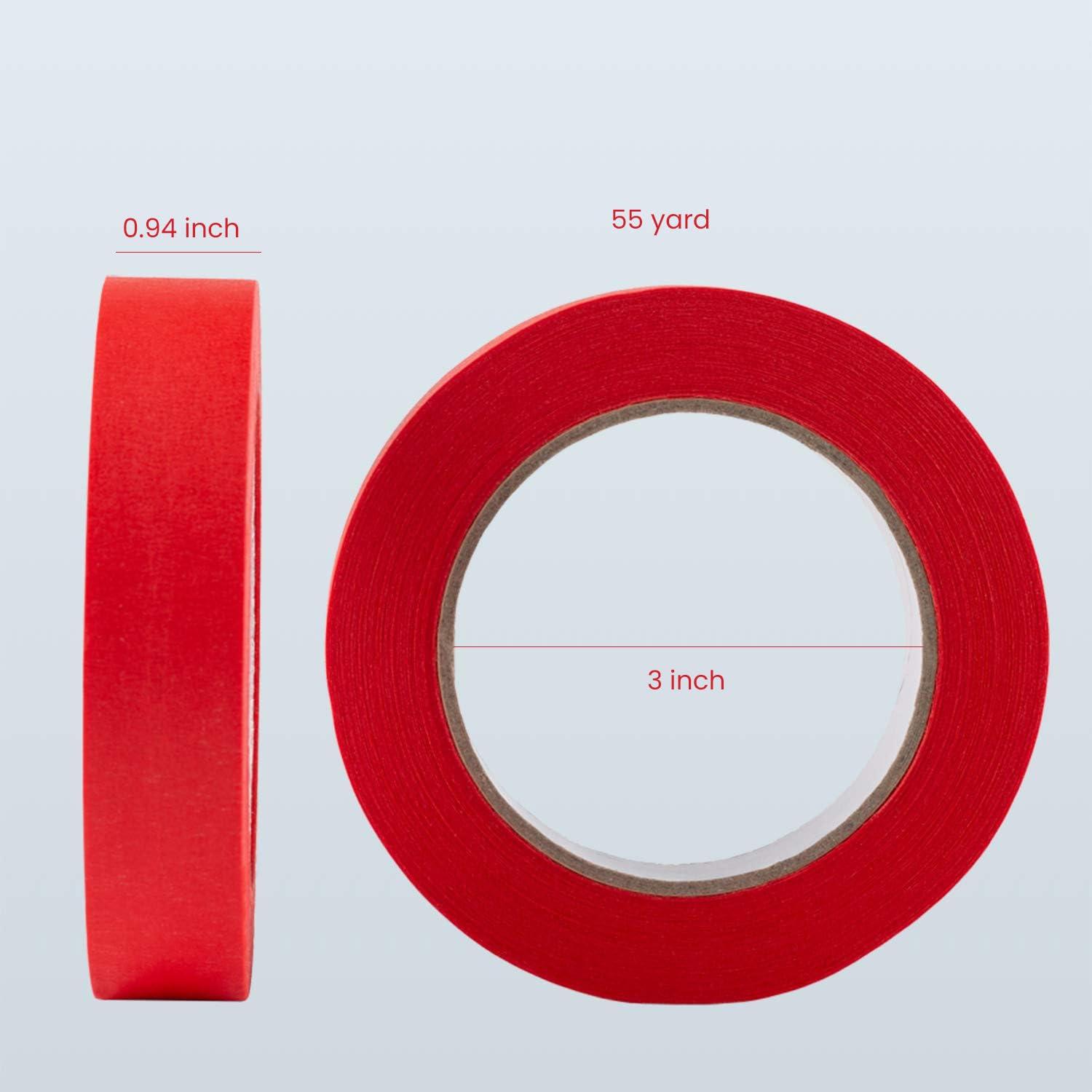 imageLichamp 2 Pack Red Painters Tape 1 inch Red Masking Tape 1 inch x 55 Yards x 2 Rolls 110 Total Yards