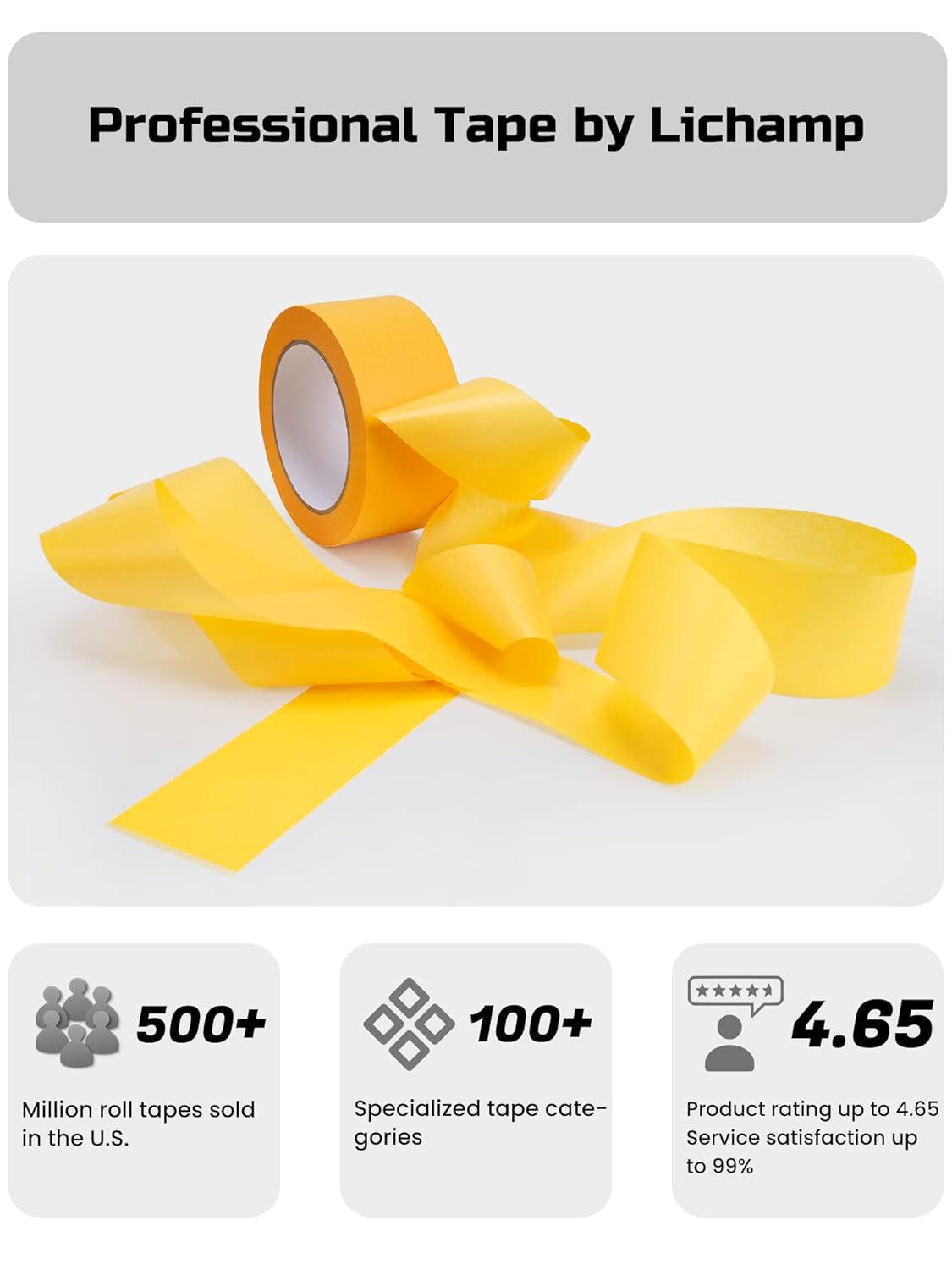 imageLichamp 2 inch Yellow Masking Tape Orange Washi Tape for DIY Crafts ampamp Artist Arts Painting Decoration 19 inch x 55 Yard x 1 roll 0120YLTotal 55 Yards10