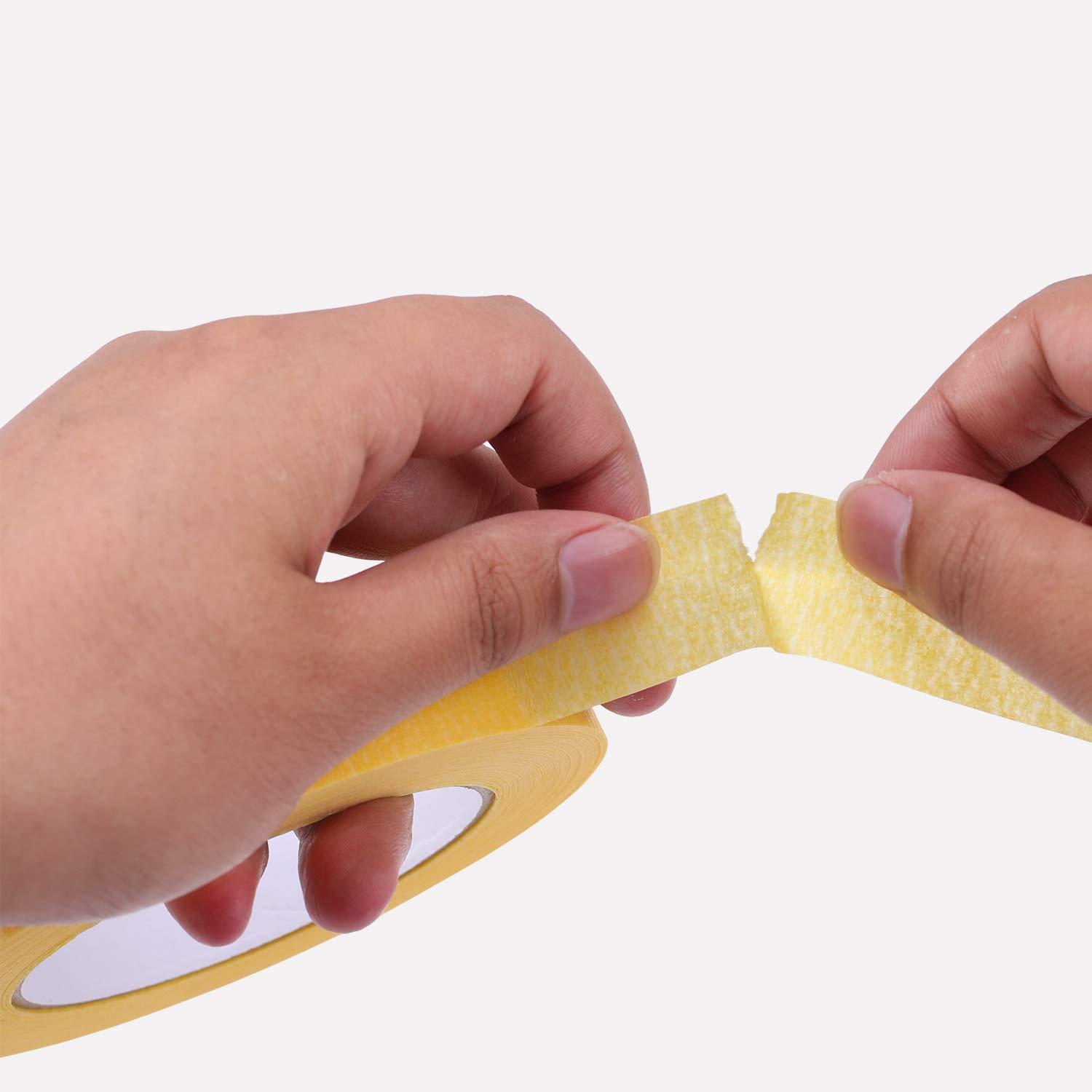 imageLichamp 25mm x 50m Yellow Automotive Masking Tape for Painting Auto Body Masking Tape for Car Detailing Yellow Painters Tapes 1 inch x 55 Yards x 2 Rolls