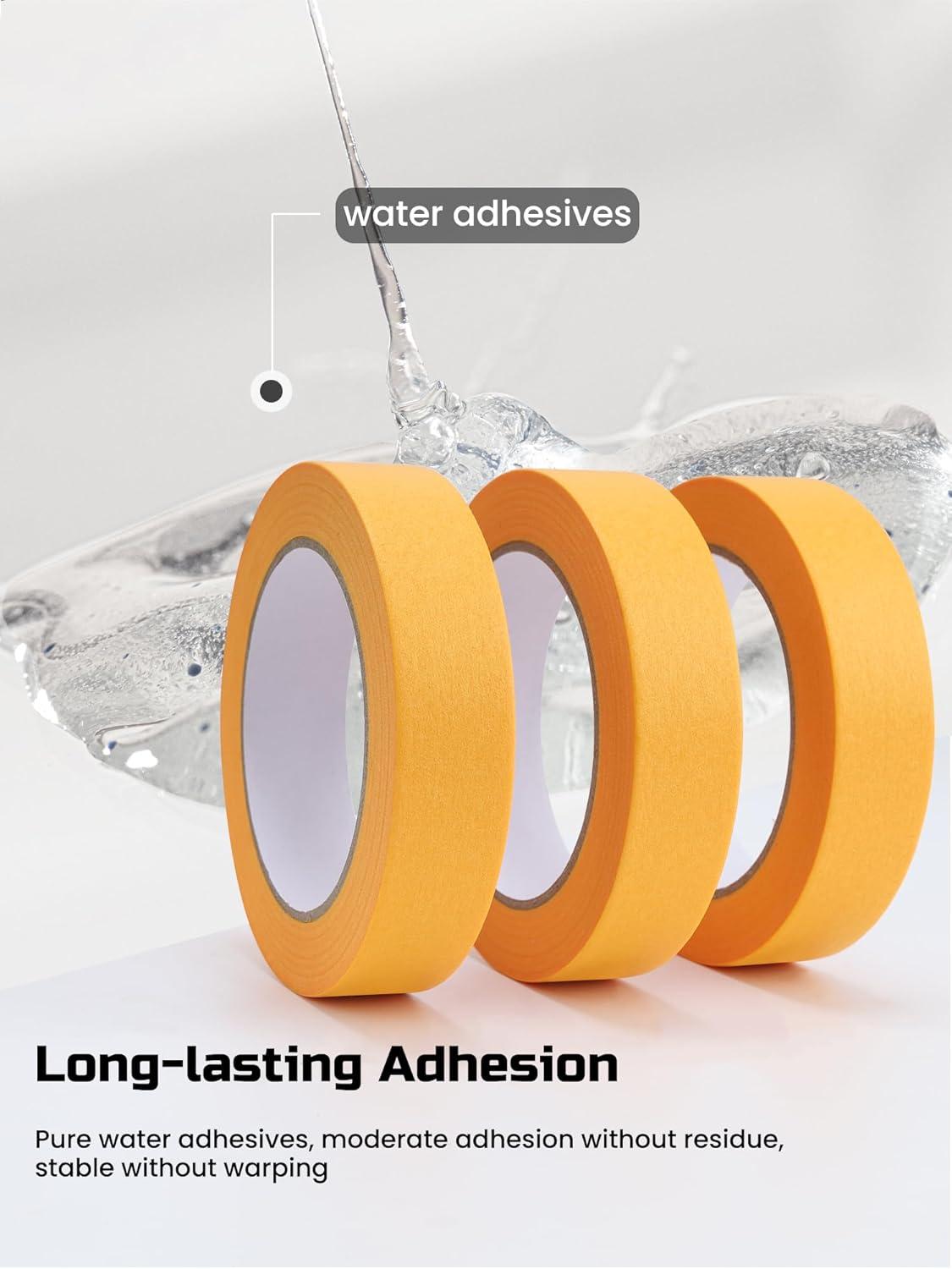 imageLichamp 3 Pack 1 inch Yellow Masking Tape Orange Washi Tape for DIY Crafts ampamp Artist Arts Painting Decoration 095 inch x 55 Yard x 3 roll 0310YLTotal 165 Yards