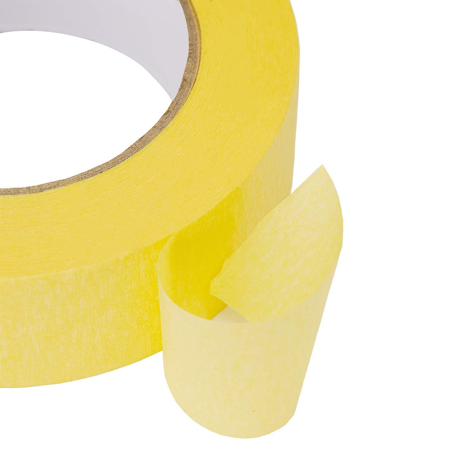 imageLichamp 36mm x 55m Yellow Automotive Masking Tape for Painting Auto Body Yellow Painters Tape for Car Detailing 14 inch x 60 Yards