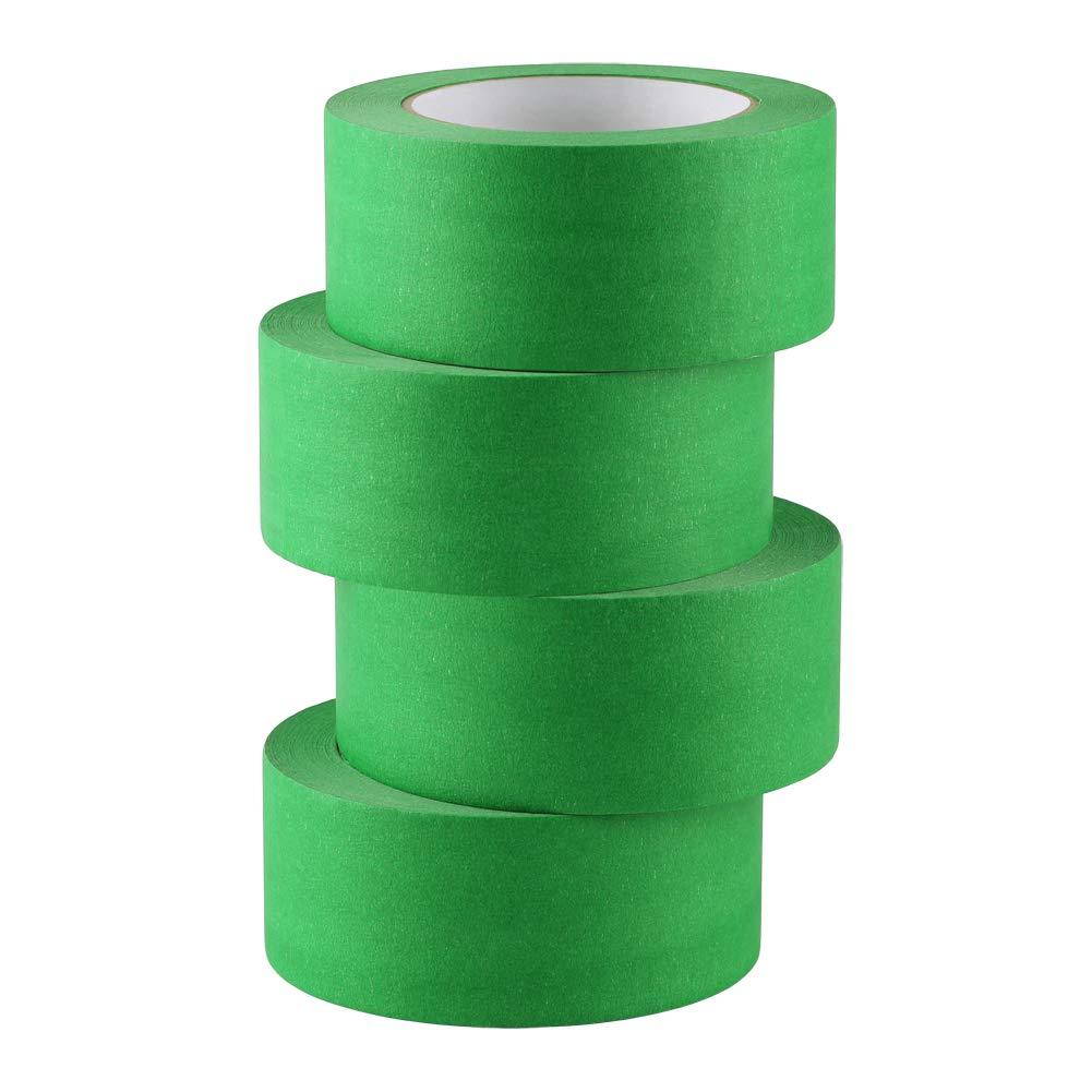 imageLichamp 4 Pack Green Painters Tape 2 inch Wide Medium Adhesive Green Masking Tape Bulk Multi Pack 2 inch x 55 Yards x 4 Rolls 220 Total Yards