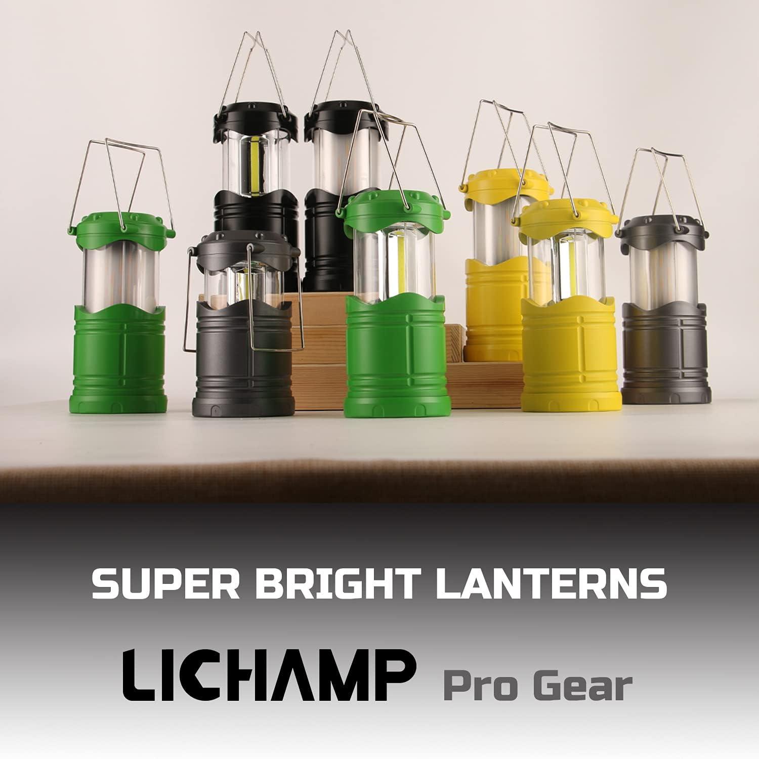 imageLichamp 4 Pack LED Camping Lanterns Collapsible Flameless Candles Tea Lights Portable Battery Powered Camping Lights Emergency Supplies Kit GreenGreen