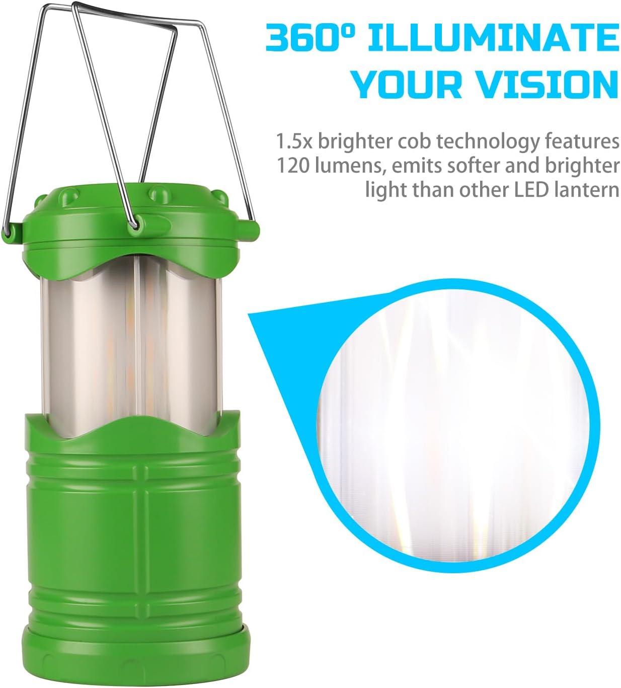 imageLichamp 4 Pack LED Camping Lanterns Collapsible Flameless Candles Tea Lights Portable Battery Powered Camping Lights Emergency Supplies Kit GreenGreen