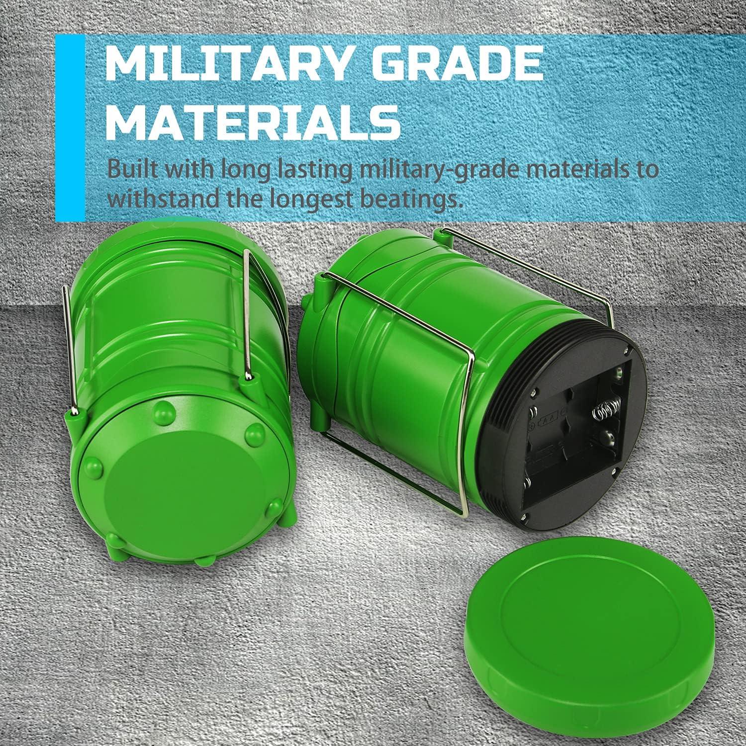 imageLichamp 4 Pack LED Camping Lanterns Collapsible Flameless Candles Tea Lights Portable Battery Powered Camping Lights Emergency Supplies Kit GreenGreen