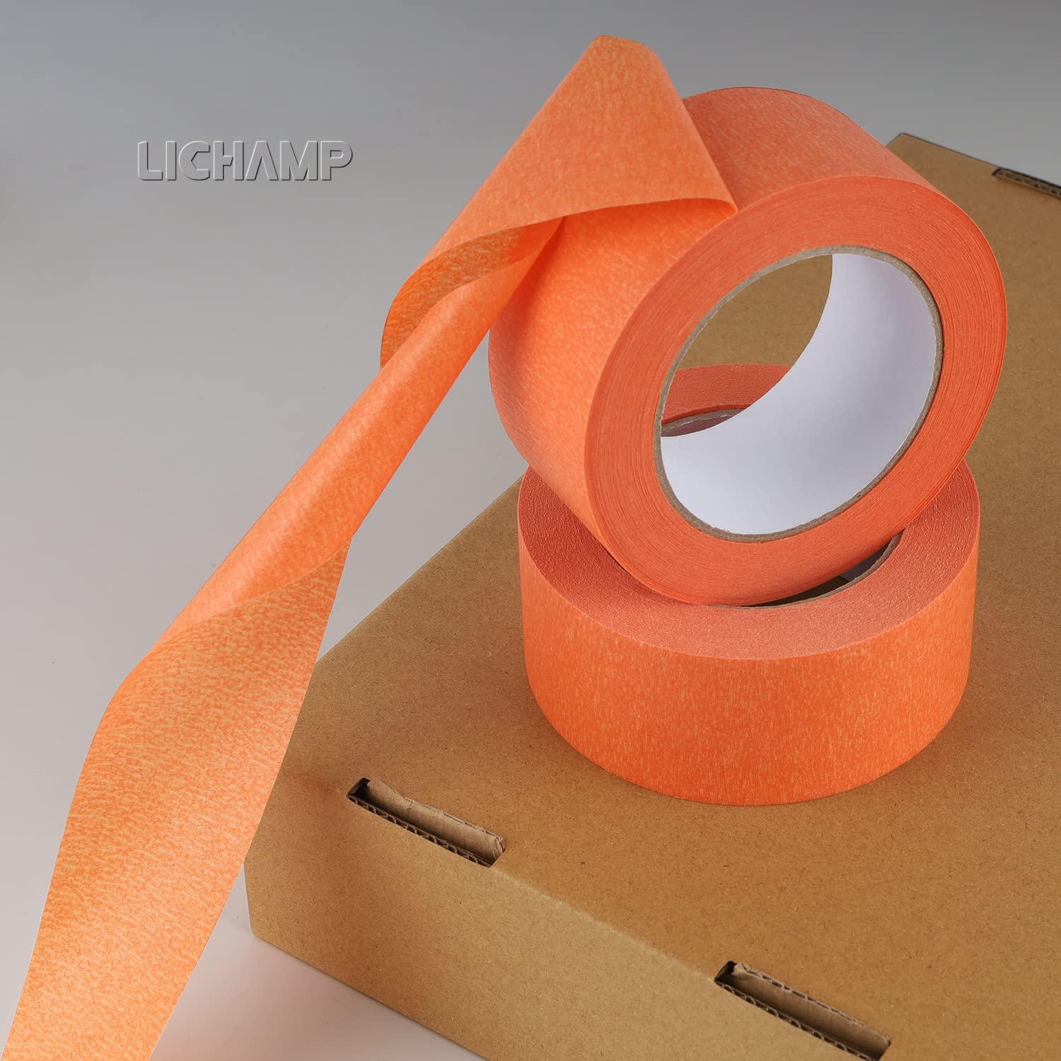 imageLichamp 4 Pack Orange Painters Tape 2 inch Wide Medium Adhesive Orange Masking Tape Bulk Multi Pack 2 inch x 55 Yards x 4 Rolls 220 Total Yards