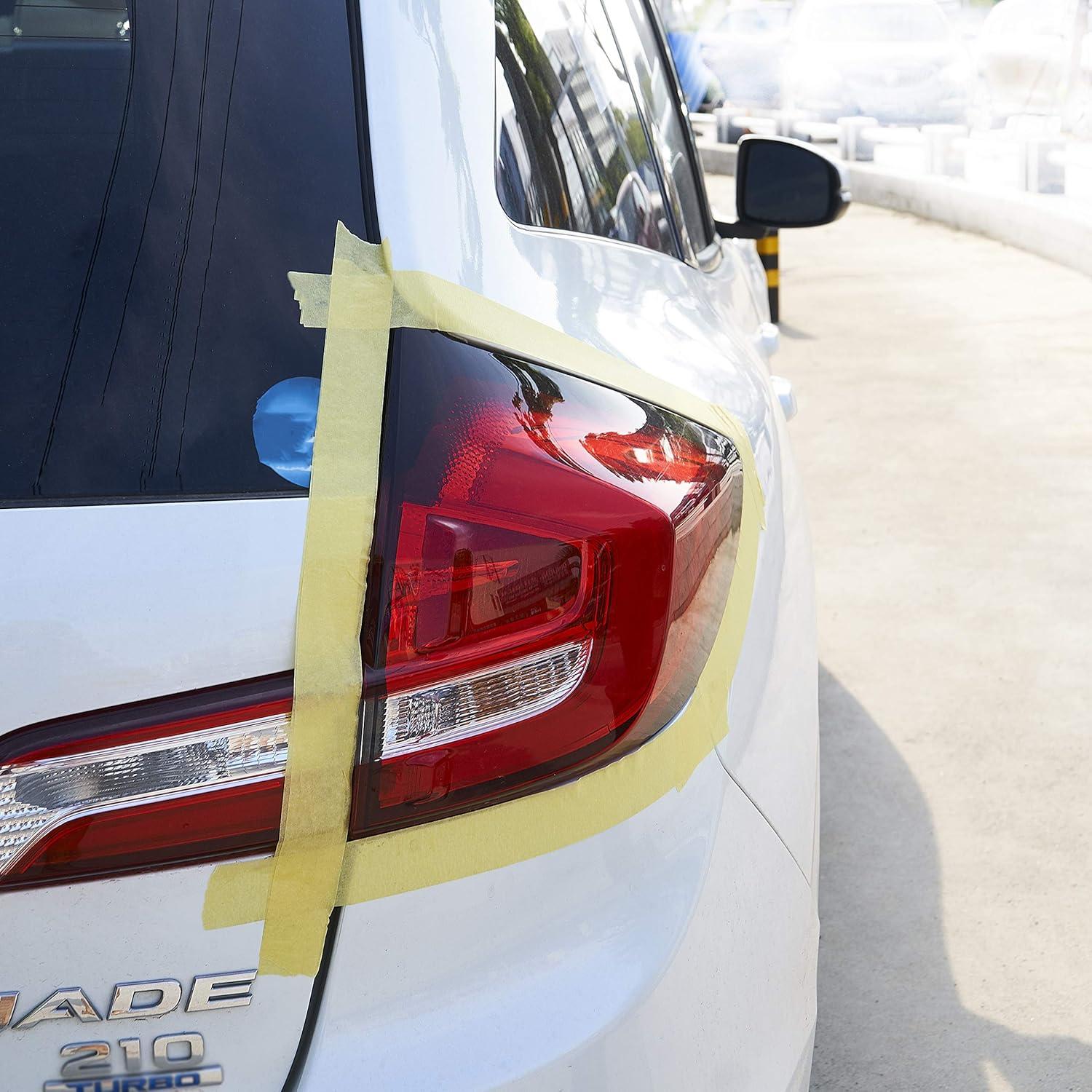 imageLichamp 5Pack Automotive Refinish Masking Tape Yellow 36mm x 55m Cars Vehicles Auto Body Paint Tape Automotive Painters Tape Bulk Set 14inch x 180foot x 5 Rolls