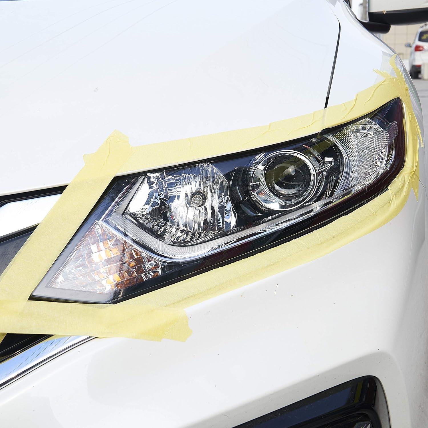 imageLichamp 5Pack Automotive Refinish Masking Tape Yellow 36mm x 55m Cars Vehicles Auto Body Paint Tape Automotive Painters Tape Bulk Set 14inch x 180foot x 5 Rolls