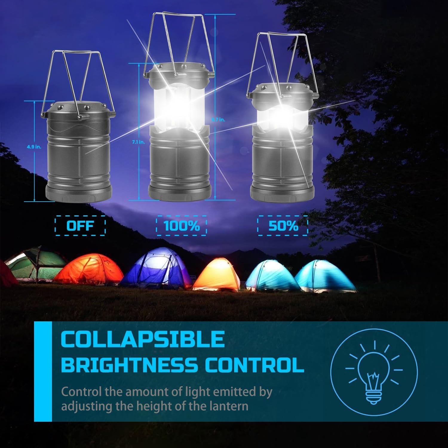imageLichamp 8 Pack LED Lantern Camping Light Battery Operated Lanterns COB Super Bright for Power Outages Indoor Emergency Outdoor Camping Hiking Kit B8GY