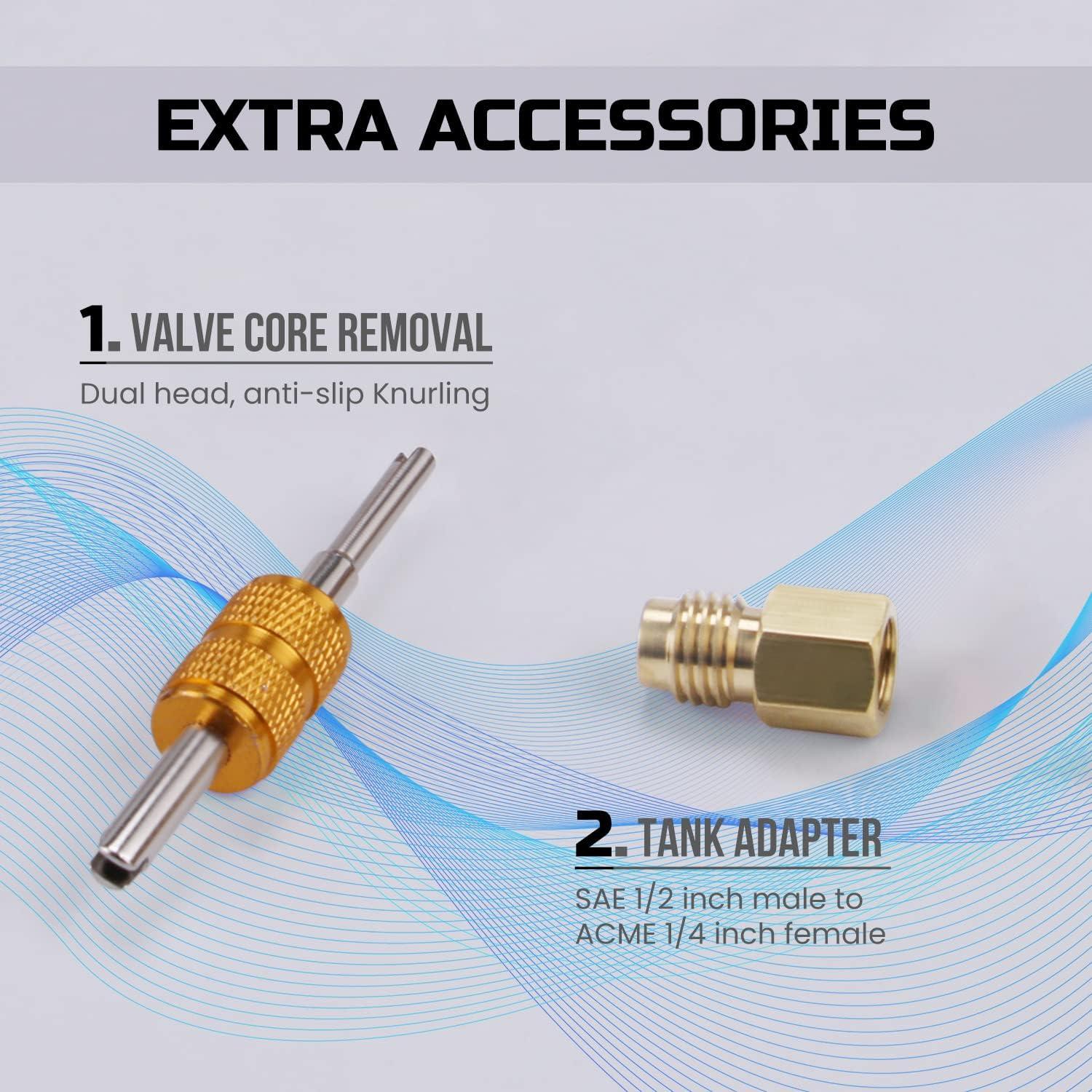 imageLichamp AC R134A Adapters Kit 134a Quick Couplers with Self Sealing and Puncture Can Taps QA01