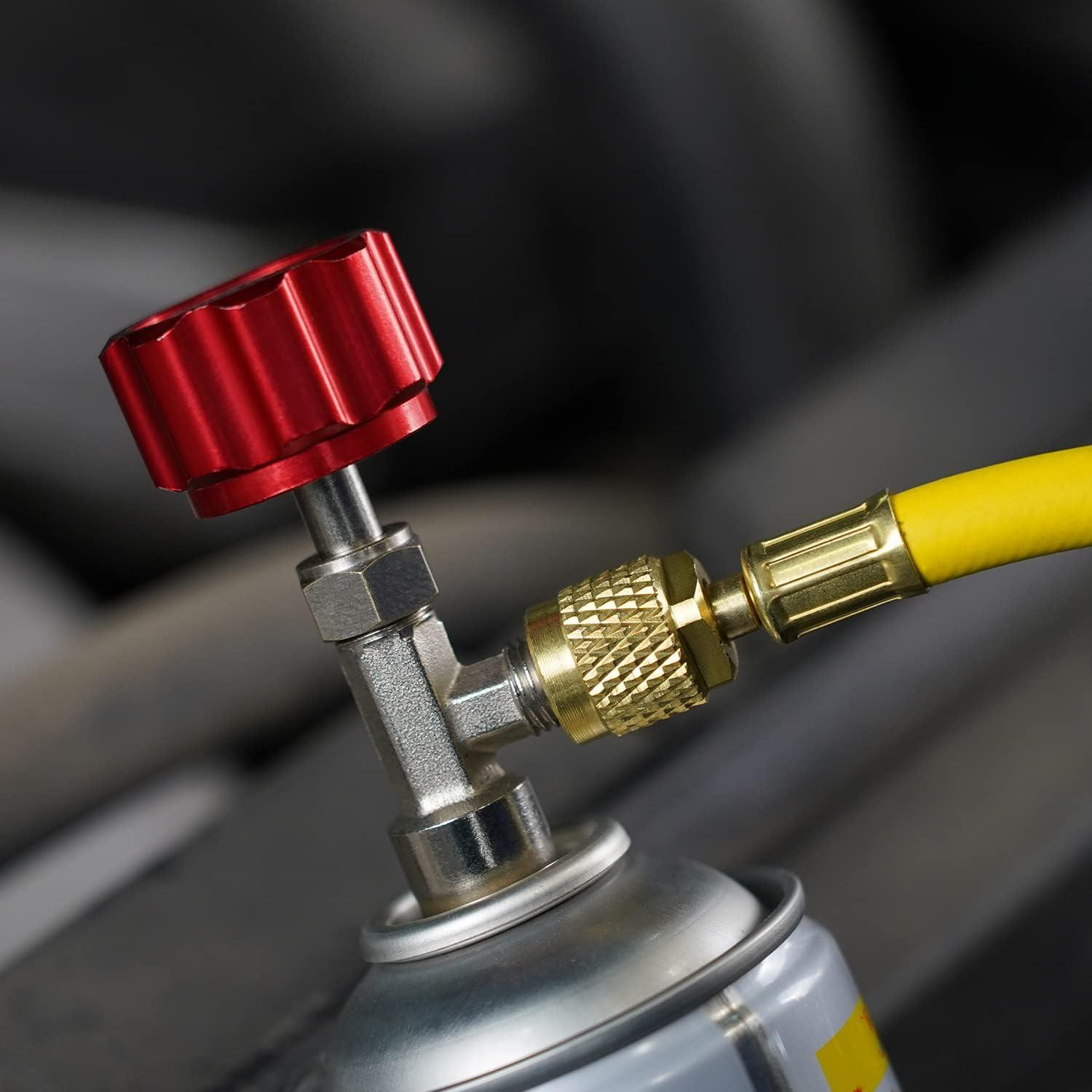 imageLichamp AC R134A Adapters Kit 134a Quick Couplers with Self Sealing and Puncture Can Taps QA01