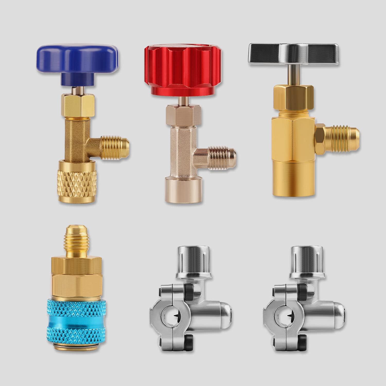 imageLichamp AC R134A Refrigerator Freon Recharge Kit with Bullet Piercing Valve Piercing and SelfSealing Can Tap 134A