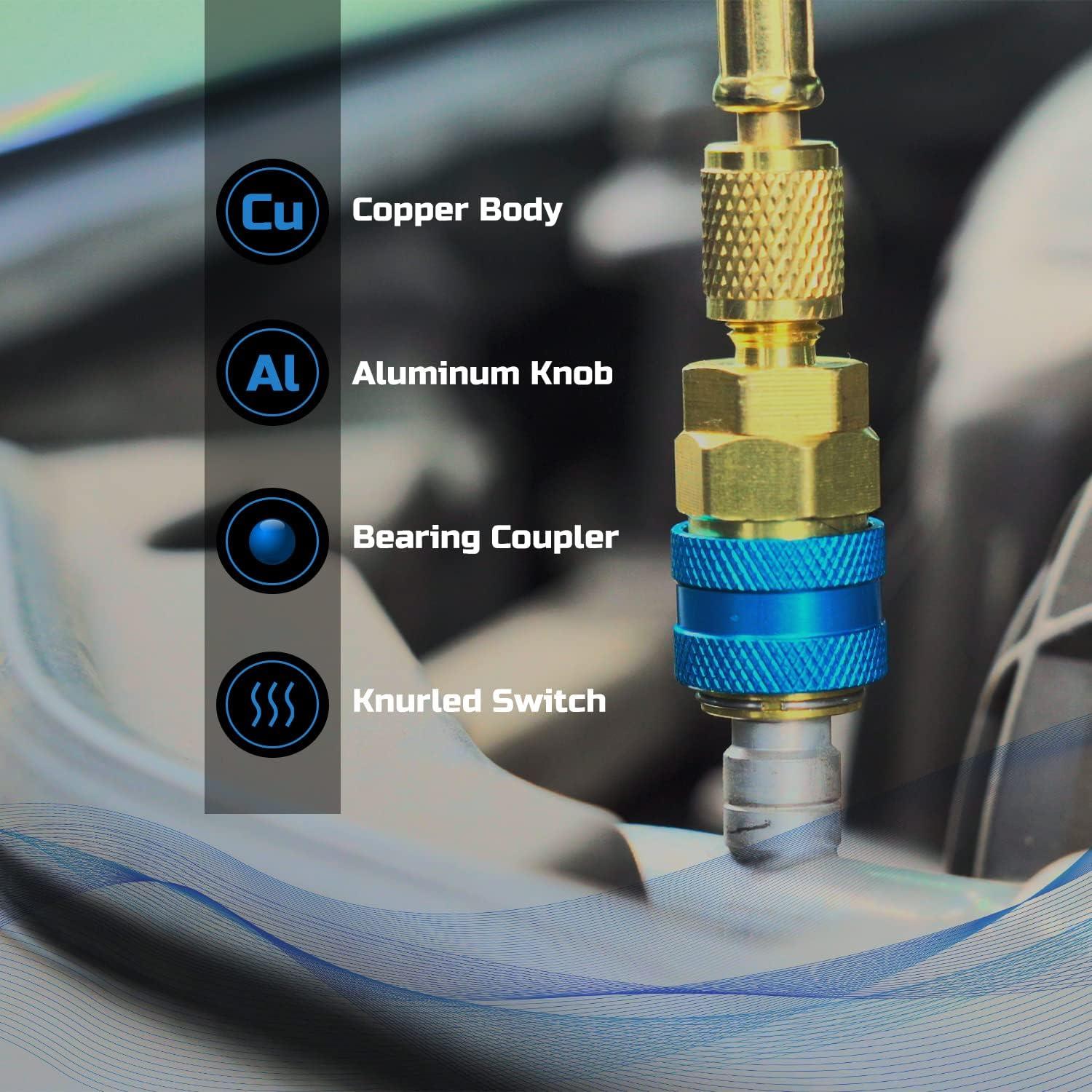 imageLichamp AC R134A Refrigerator Freon Recharge Kit with Bullet Piercing Valve Piercing and SelfSealing Can Tap 134A A201