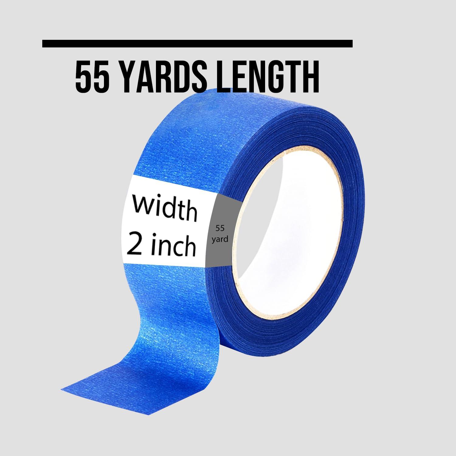 imageLichamp Blue Painters Tape 2 inches Wide Bulk 4 Pack Original Blue Masking Tape 195 inch x 55 Yards x 4 Rolls 220 Total Yards
