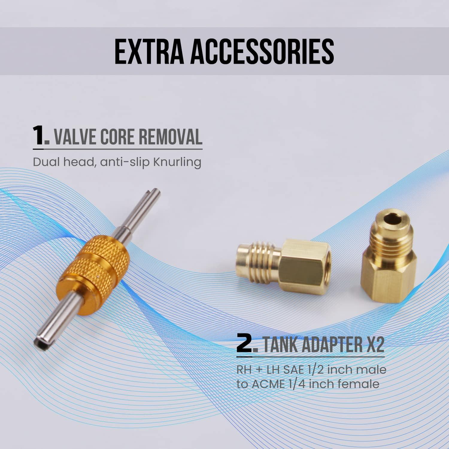 imageLichamp Car AC R1234YF Adapter with Self Sealing Can Tap AC R1234 Quick Couplers Connectors Kit