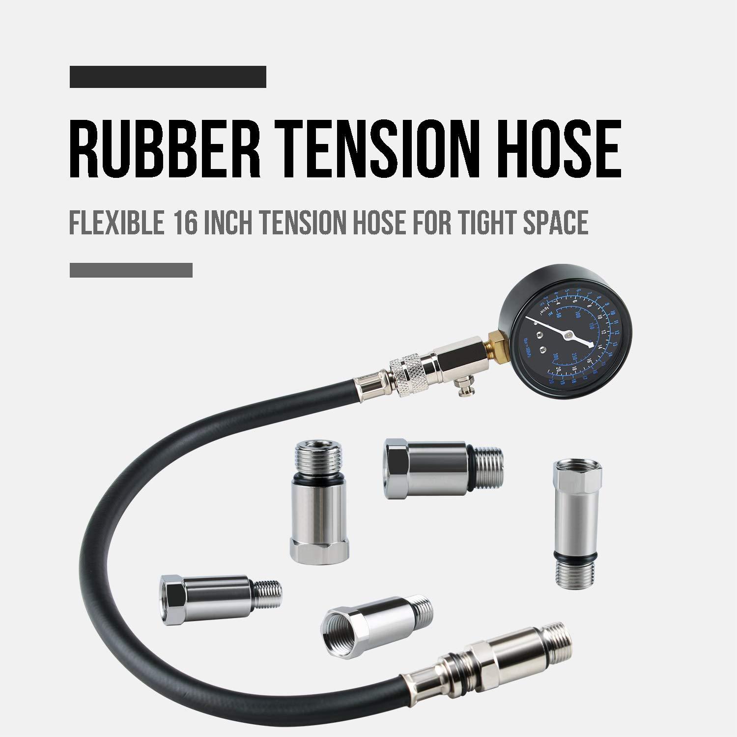 imageLichamp Engine Compression Tester Automotive Master Petrol Engine Cylinder Pressure Gauge for Motorcycle Car Truck