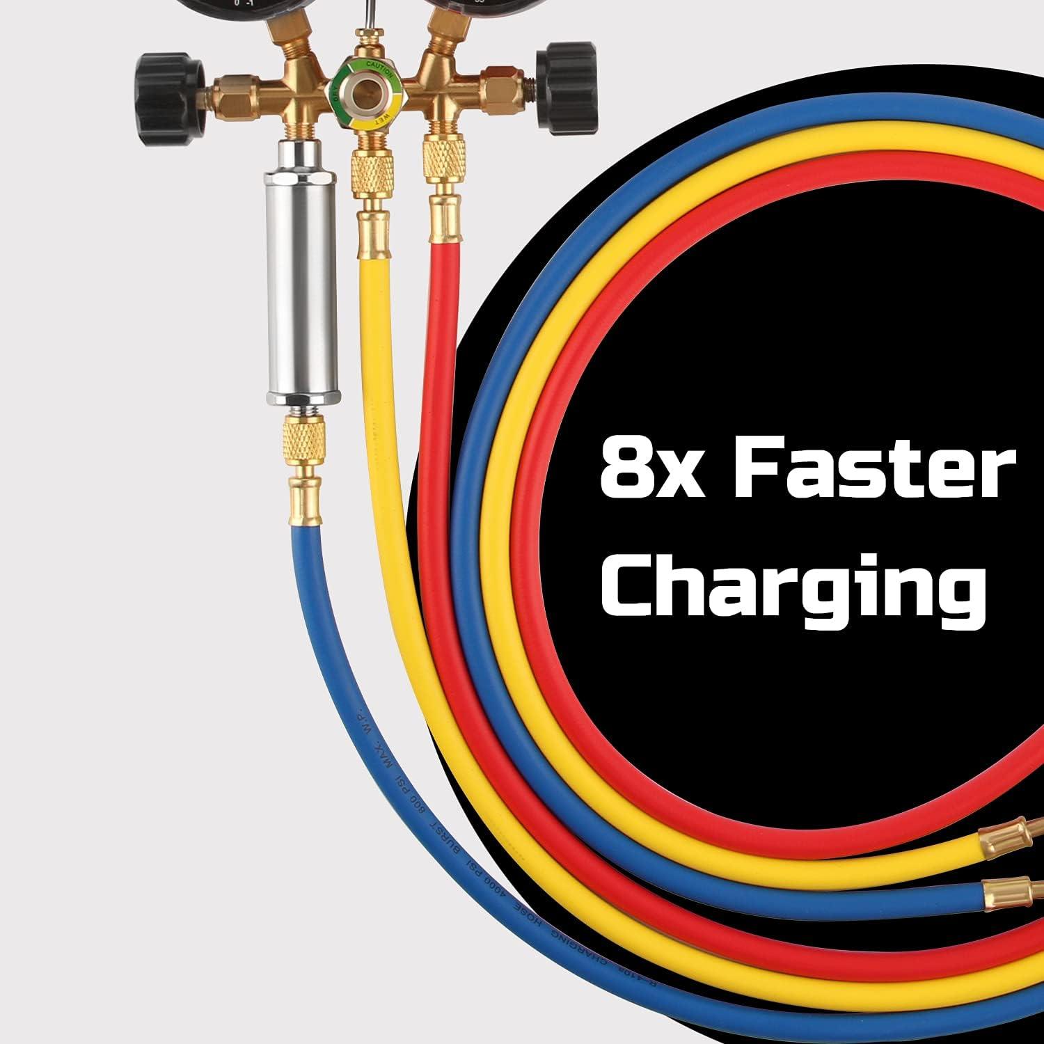 imageLichamp Liquid Vaporizer for HVAC R410A Refrigerant Vapor Charging Liquid Low Side Charger with 14 inch Fitings