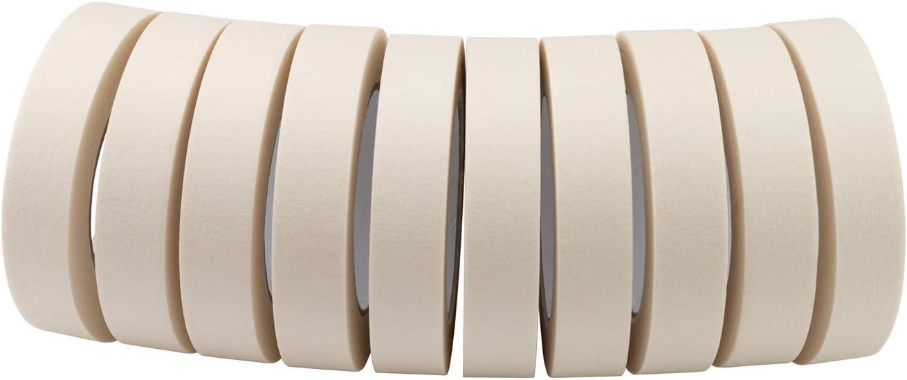 imageLichamp Masking Tape 1 inch 10 Pack General Purpose Masking Tape Bulk Multipack for Basic Use 1 inch x 55 Yards x 10 Rolls 550 Total Yards