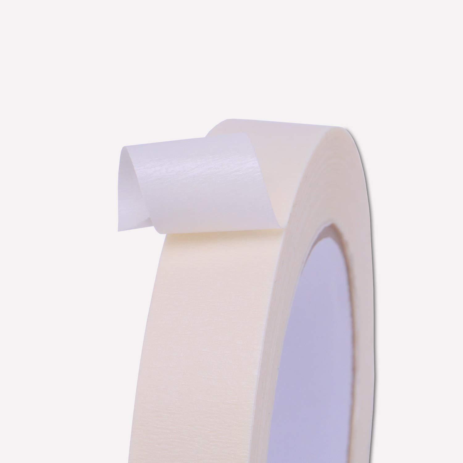 imageLichamp Masking Tape 1 inch 4 Pack General Purpose Beige White Masking Tape 1 inch x 55 Yards x 4 Rolls 220 Total Yards2 Rolls x 094 inch x 55 Yards