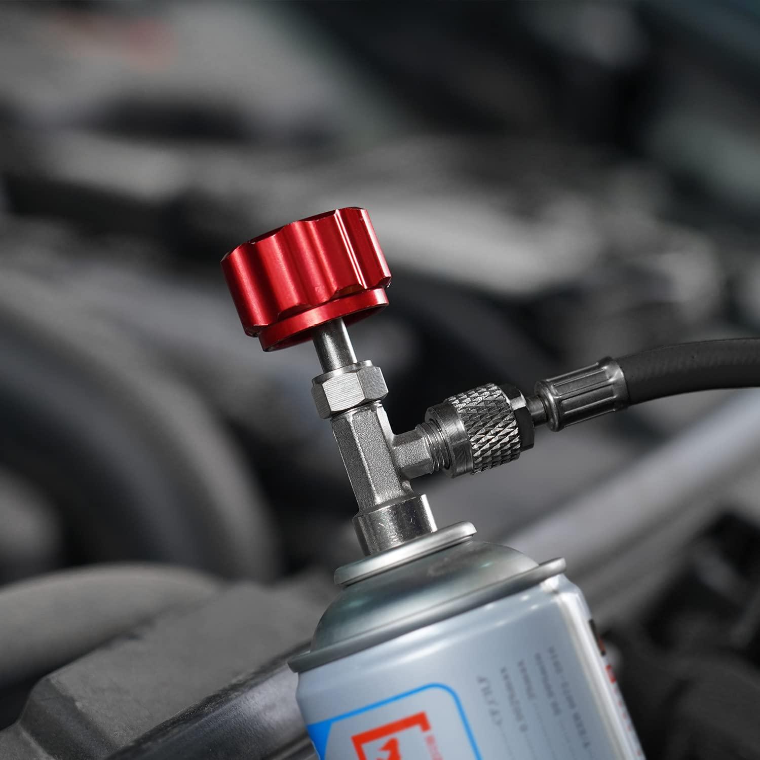 imageLichamp R1234yf Refrigerant Recharge Kit AC R134a 1234yf Gauge Set Include Adapters and Can Taps B201