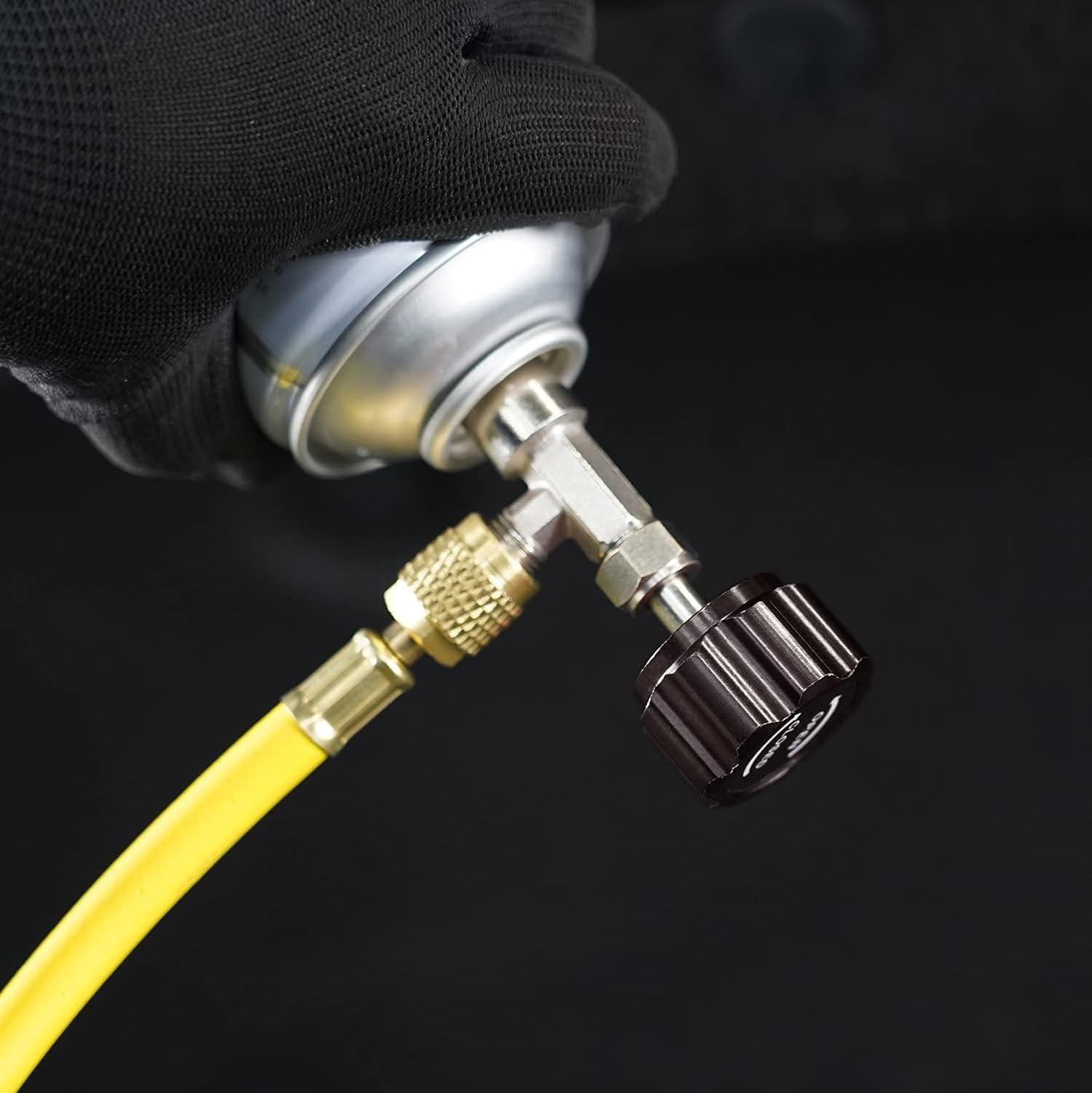 imageLichamp R134a Can Tap Automotive Self Sealing and Puncture AC Freon Can Tap 134a Adapter Fittings TA02Black