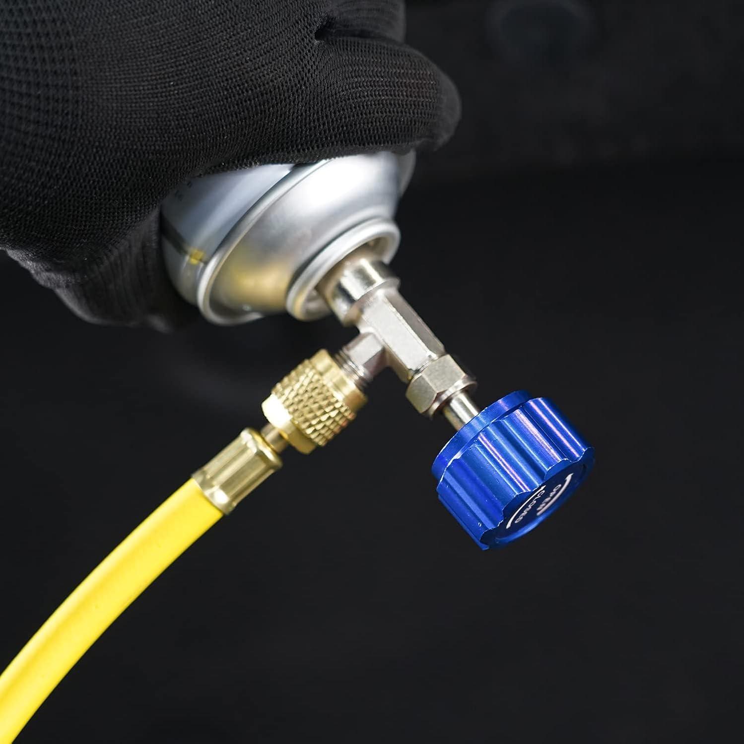 imageLichamp R134a Can Tap Automotive Self Sealing and Puncture AC Freon Can Tap 134a Adapter Fittings TA02Blue