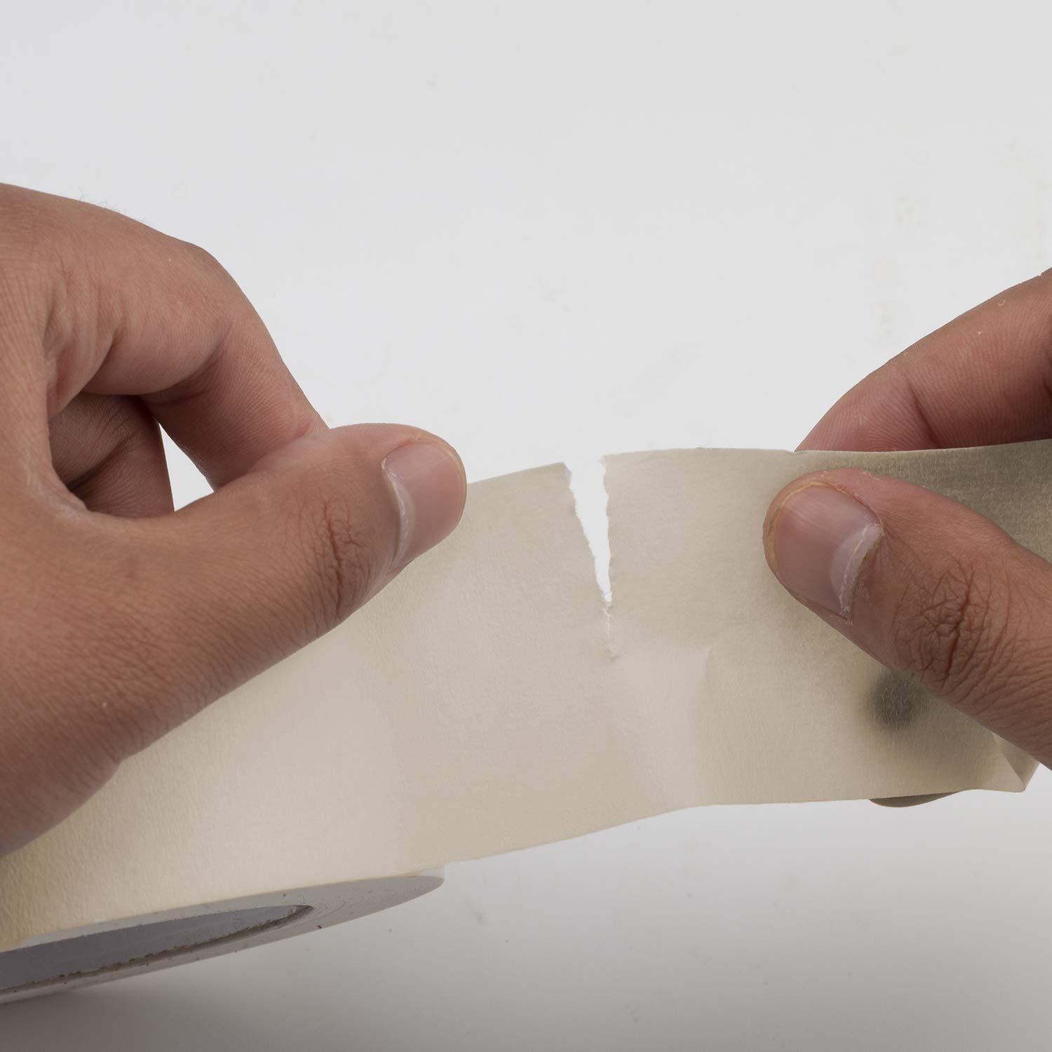 imageLichamp Wide Masking Tape 2 inches 1pc General Purpose Beige Masking Tape White Masking Paper 195 inches x 55 Yards