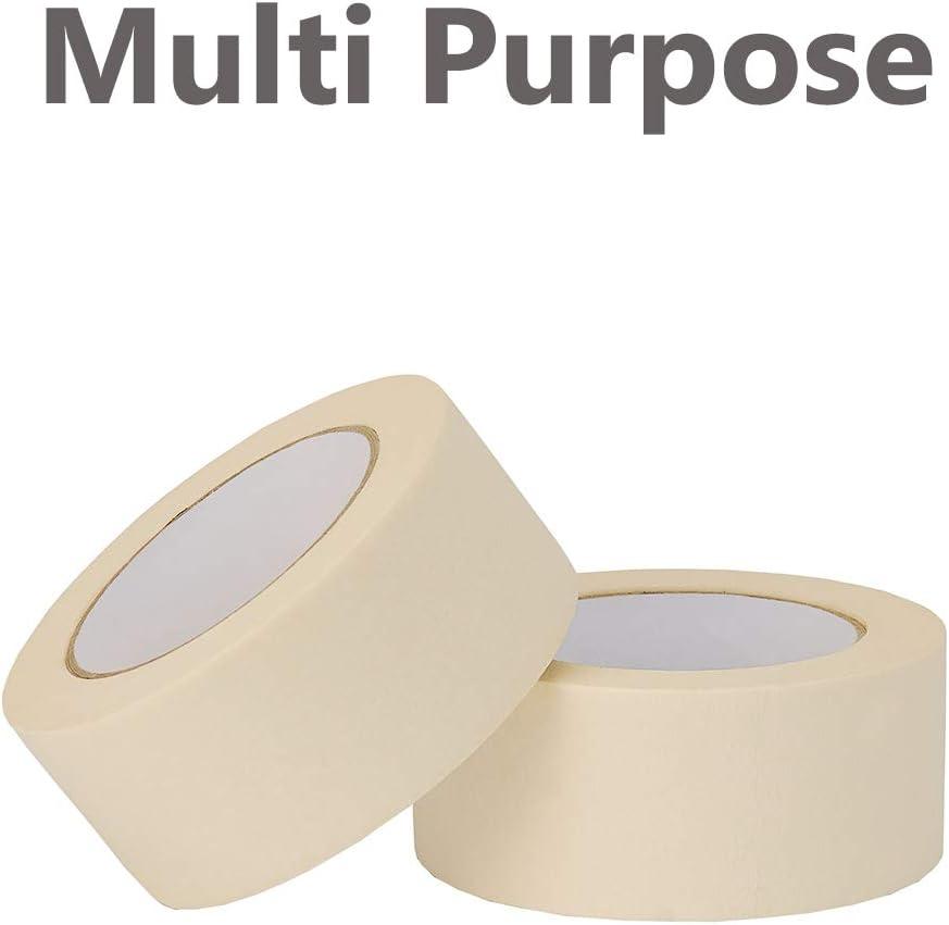imageLichamp Wide Masking Tape 2 inches White Masking Tape Bulk Multi Pack General Purpose ampamp High Performance 195 inches x 55 Yards x 4 Rolls 220 Total Yards