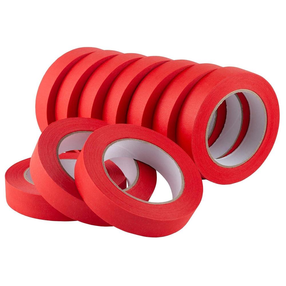 imageLichamp 10 Pack Red Painters Tape 1 inch Medium Adhesive Red Masking Tape Bulk Multi Pack 1 inch x 55 Yards x 10 Rolls 550 Total Yards
